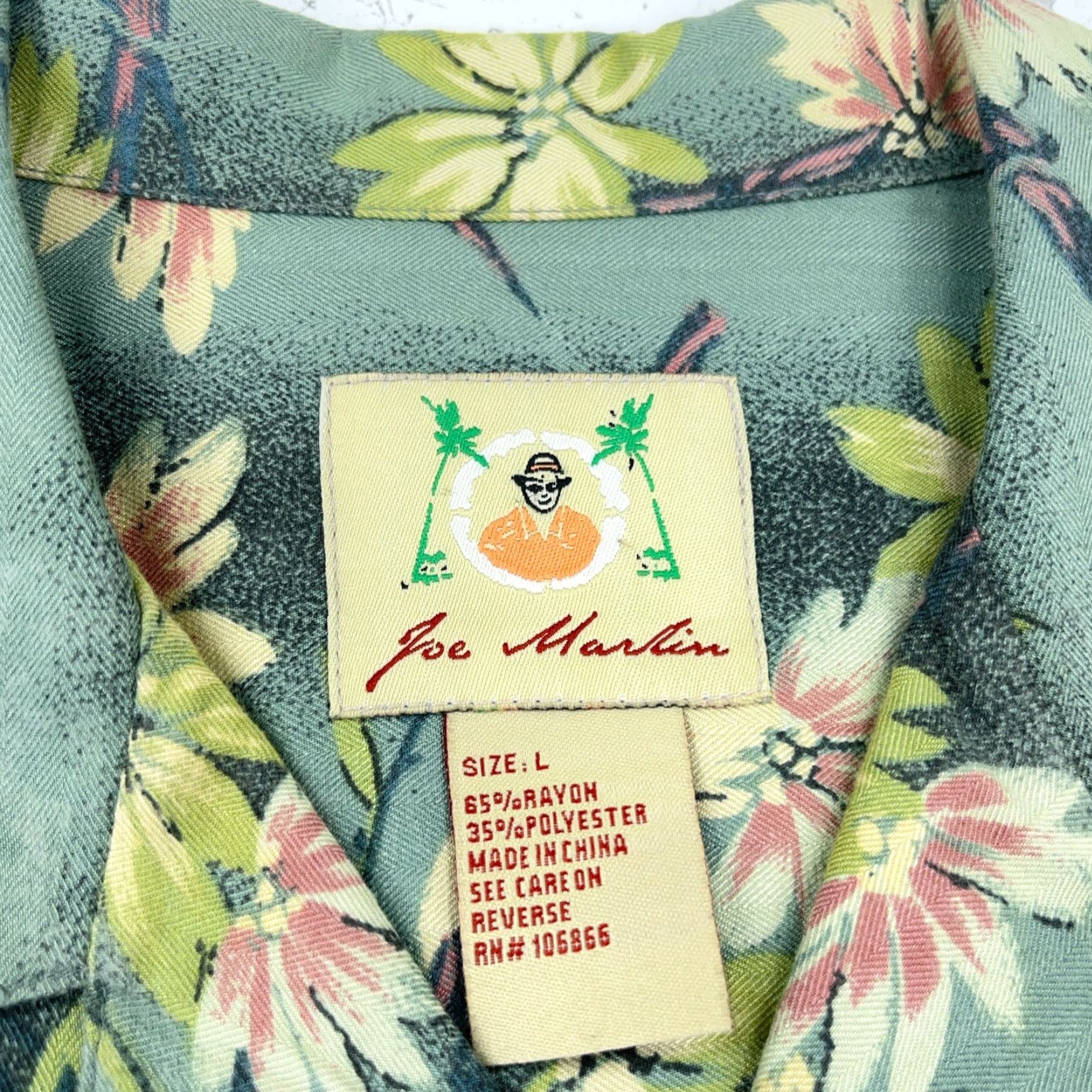 Vintage Joe Marlin Shirt Men Large Green Floral Button-Up Rayon Hawaiian Camp Hawaiian Floral Button-Up Shirt Mens L Green Size US L / EU 52-54 / 3 - 4 Thumbnail