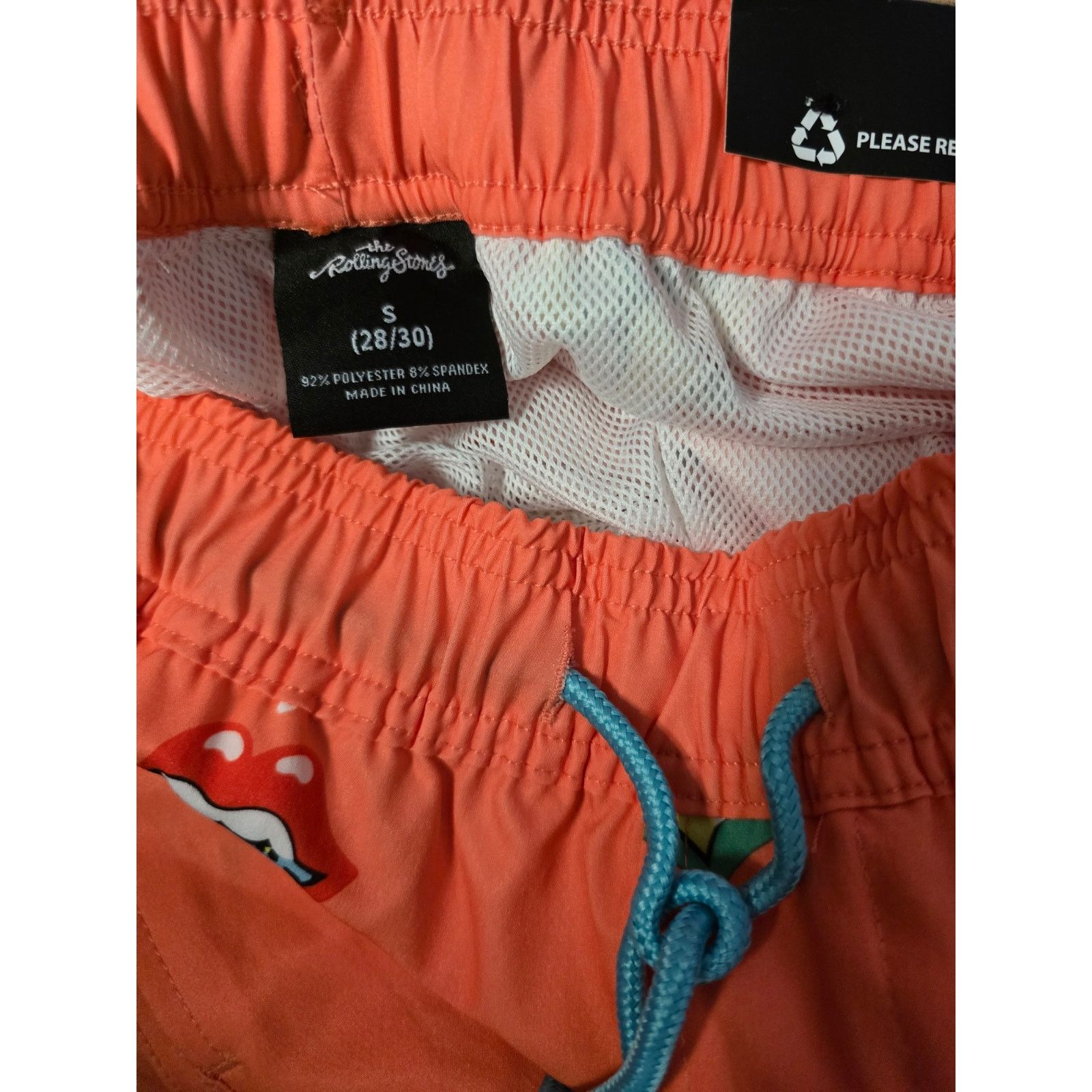 The Rolling Stones Rolling Stones Board Shorts Orange Mens Small Swim Trunks Size US 32 / EU 48 - 7 Thumbnail