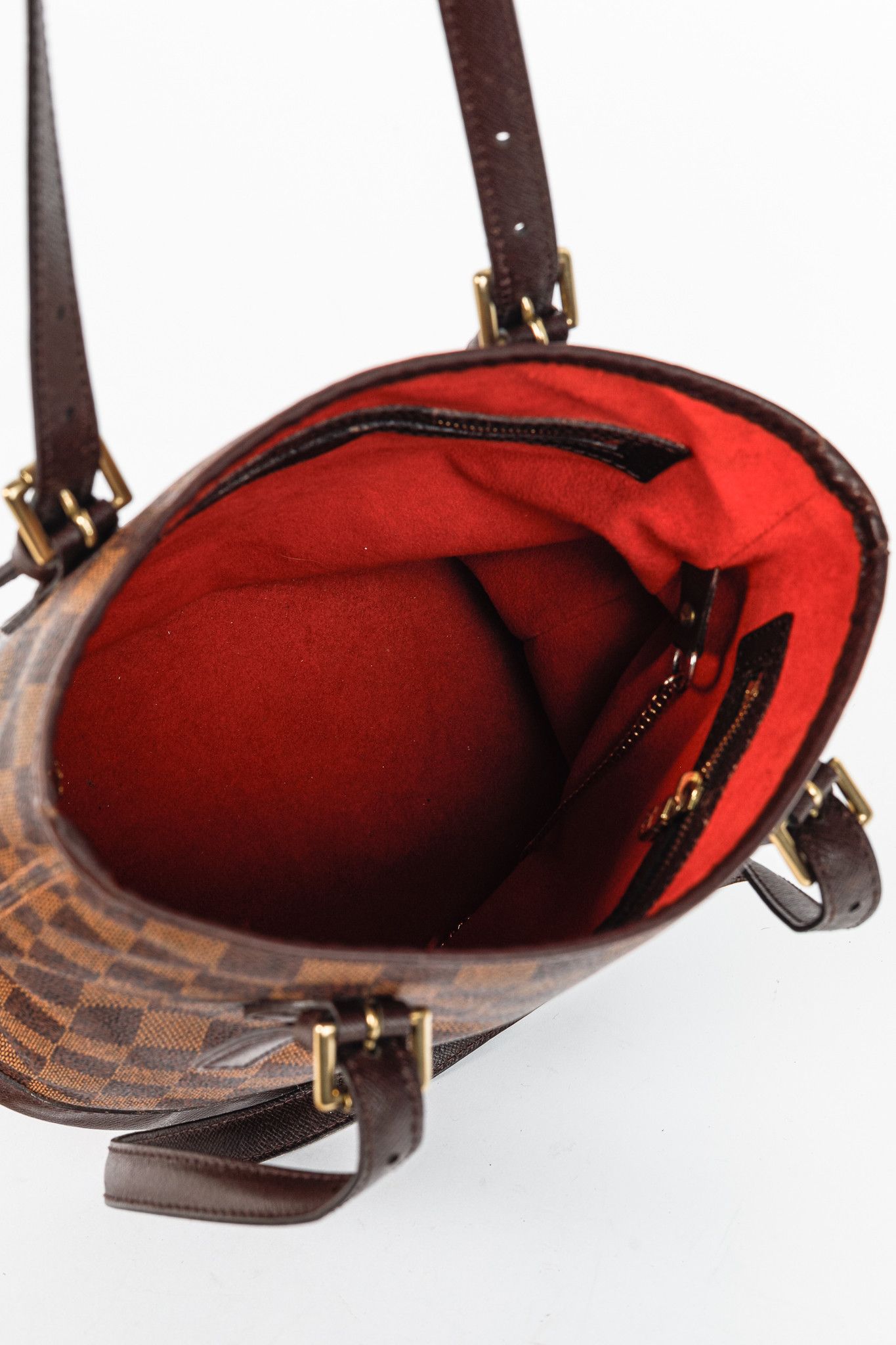 Louis Vuitton Louis Vuitton Marais Damier Ebene Canvas Bucket Bag Size ONE SIZE - 9 Thumbnail