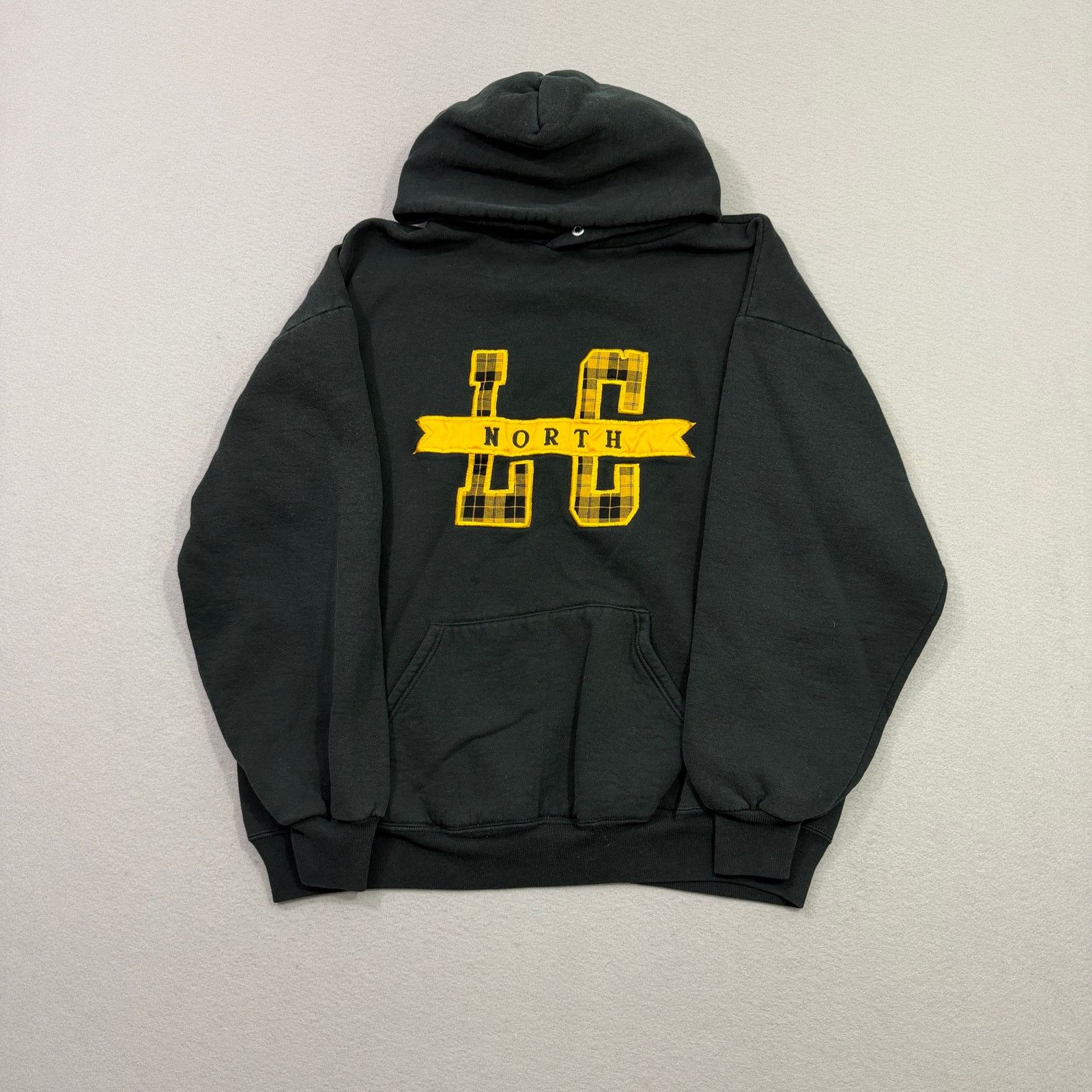 Vintage Vintage Jerzees LC North Hoodie Men's XL Yellow 90s Size US XL / EU 56 / 4 - 1 Thumbnail