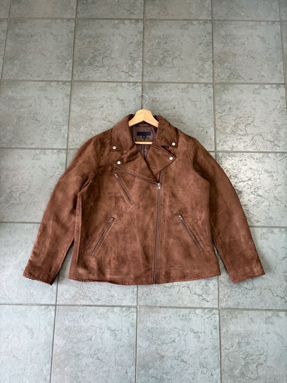 Japanese Brand Uniqlo Double Collar Suede Rider Jacket Size US M / EU 48-50 / 2 - 1 Thumbnail