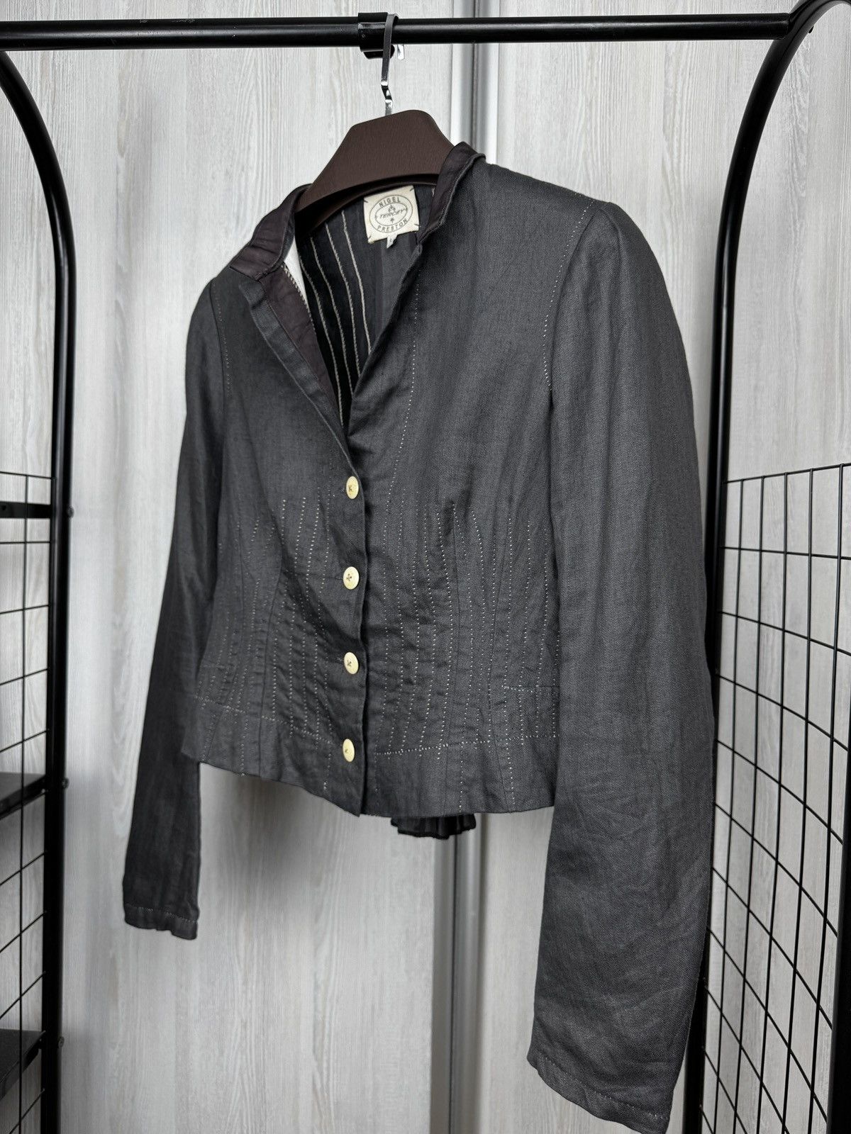 Other Nigel Preston Tercey Linen Cotton grey blazer jacket size L Size L / US 10 / IT 46 - 4 Thumbnail