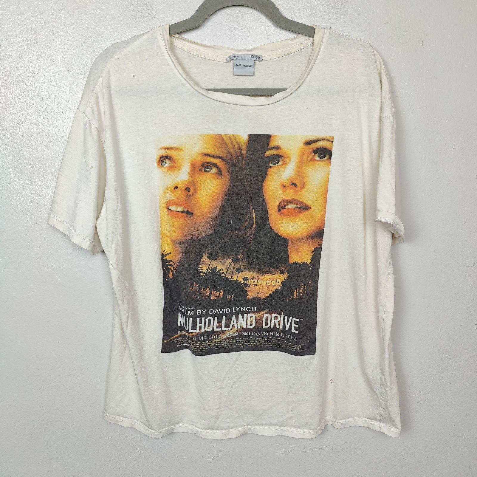 Other Zara Mulholland Drive Graphic Tee Womens Large Off-White | Grailed