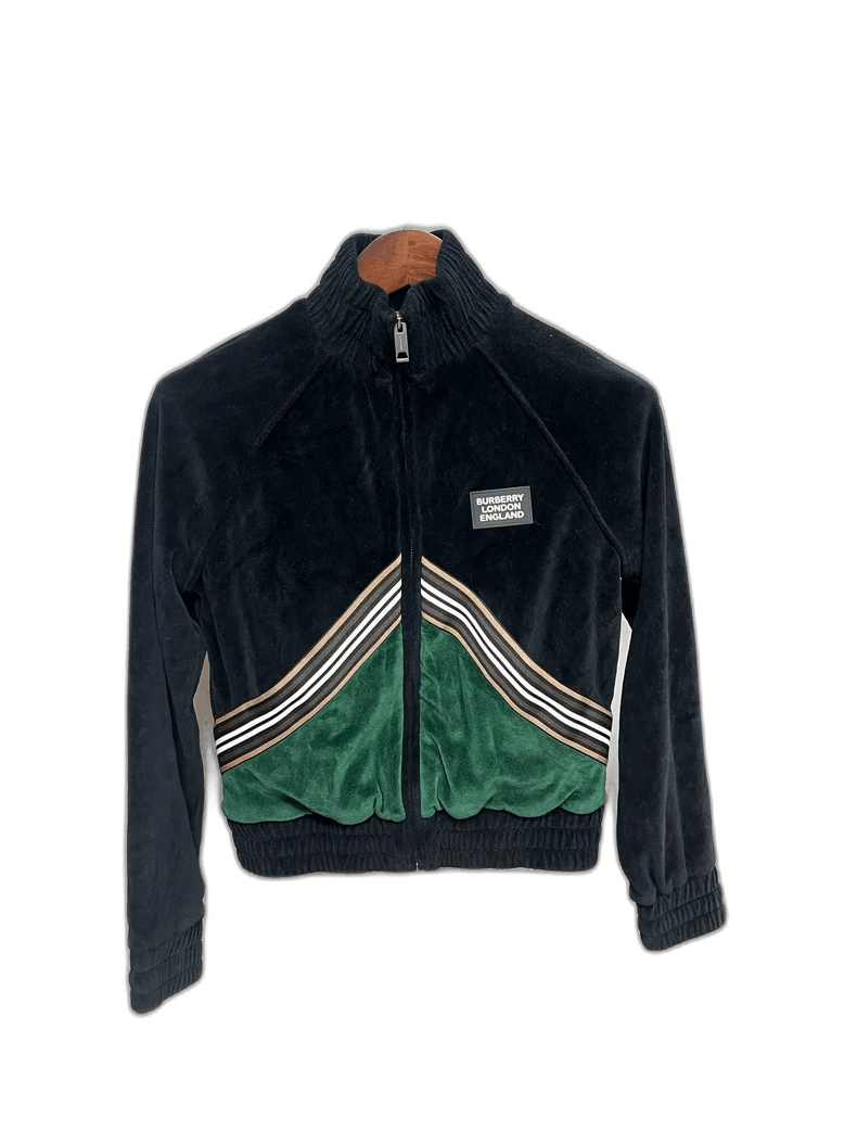 Burberry Striped Velvet Jacket in Black