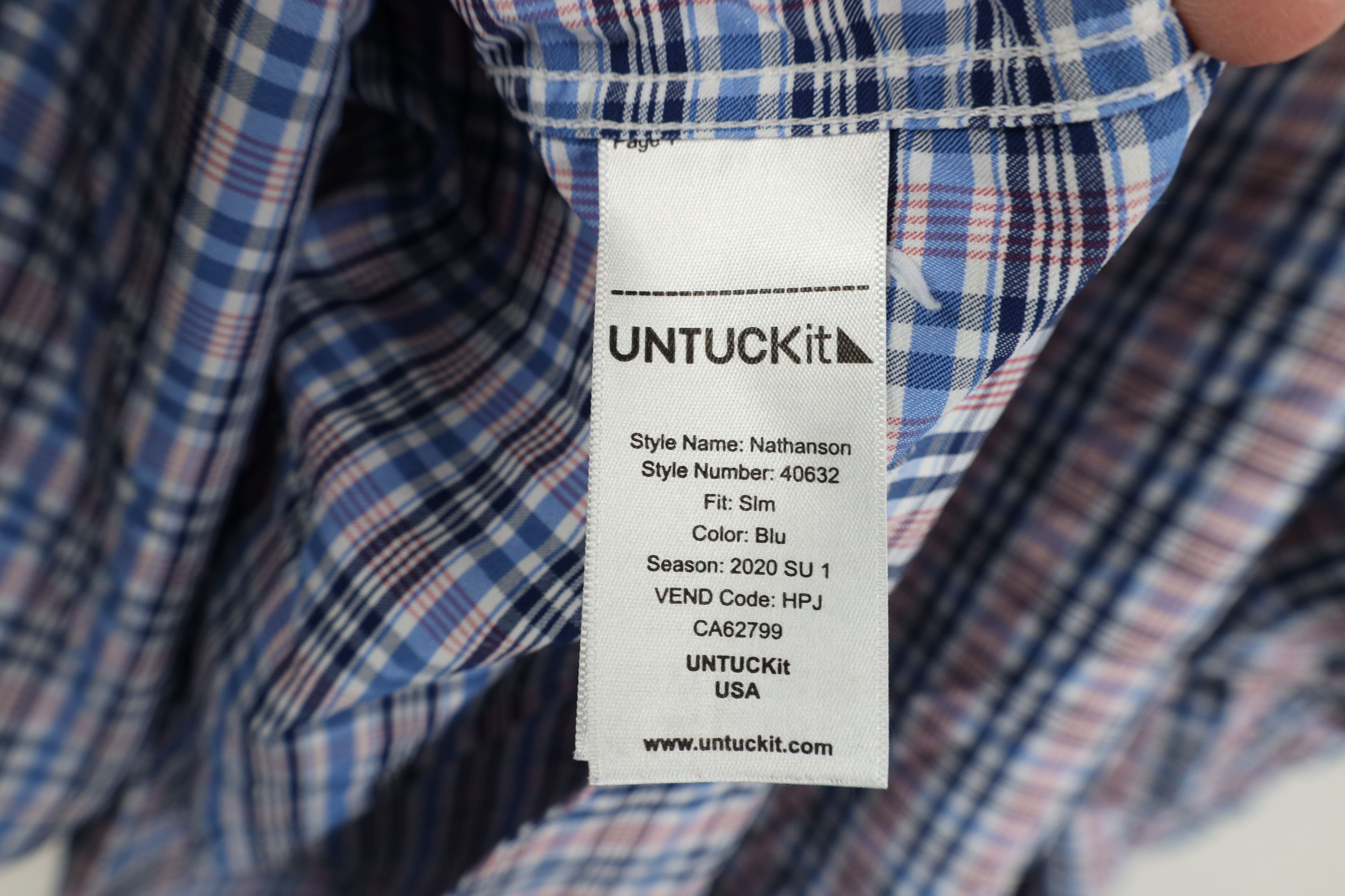 UNTUCKit Untuckit Slim Fit Stretch Collared Button Down Shirt Plaid Size US XL / EU 56 / 4 - 8 Thumbnail