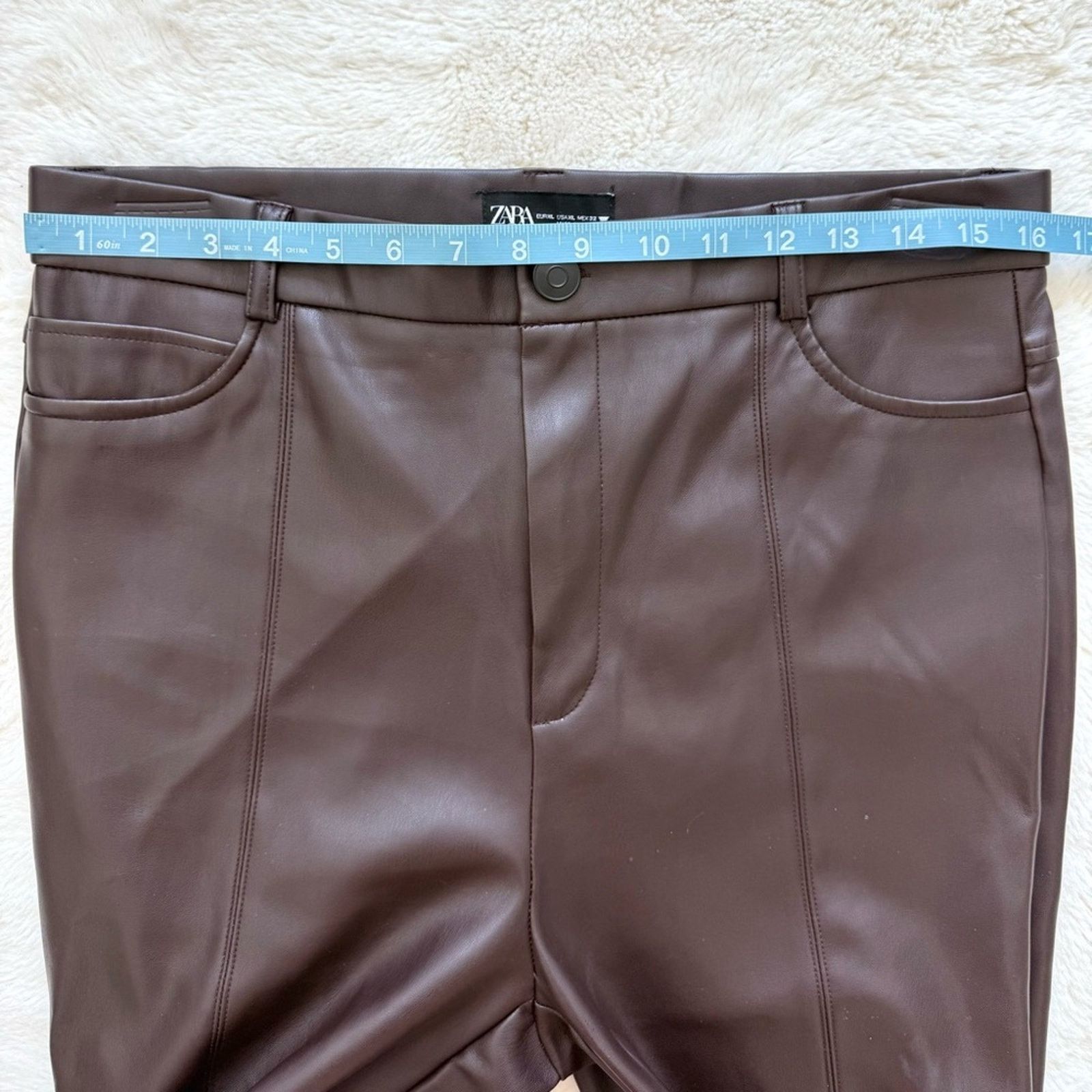 Zara NEW!!! Zara faux leather brown pants size XL Size 34" / US 12 / IT 48 - 5 Thumbnail