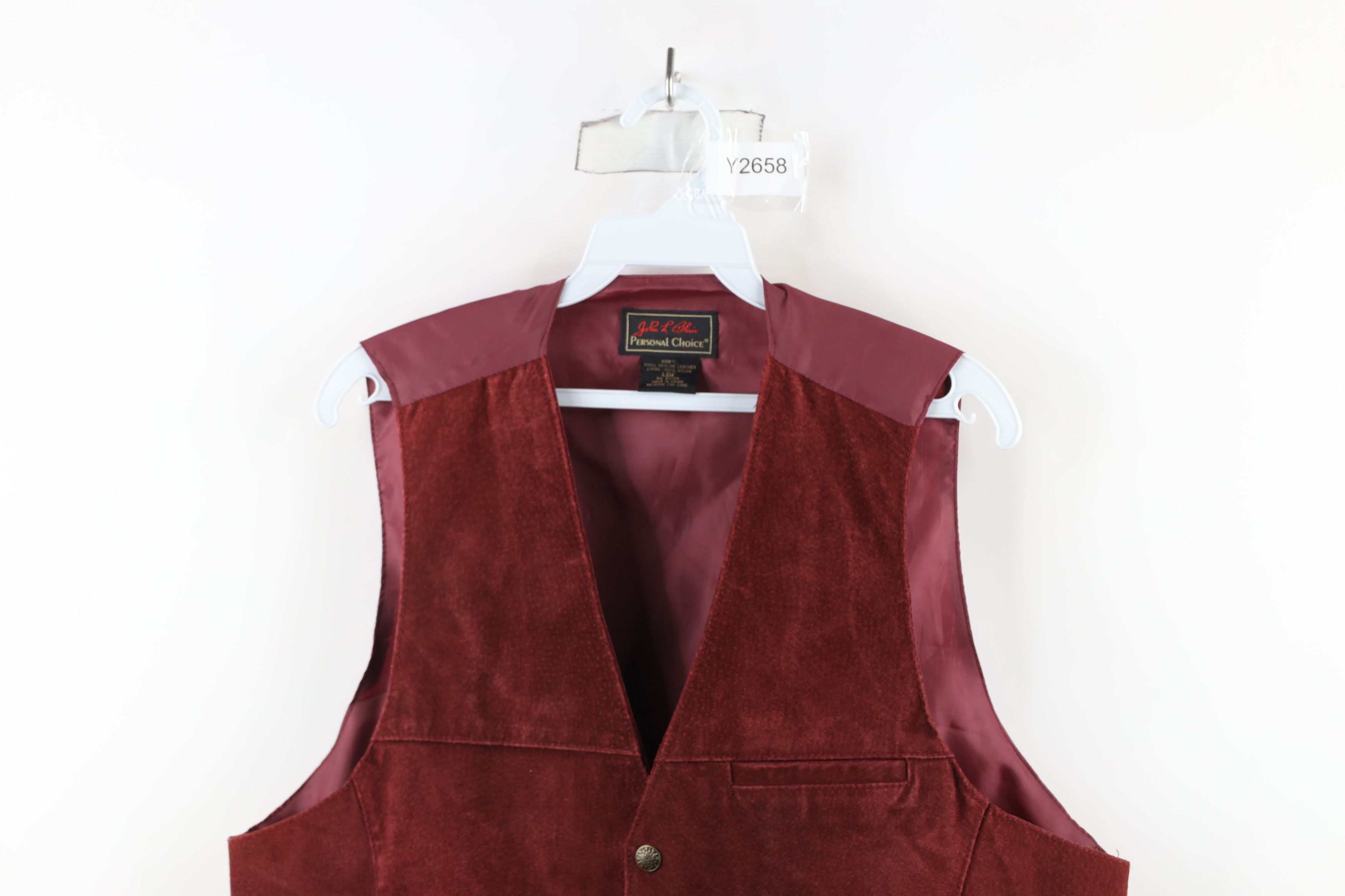 Vintage Vintage 90s Streetwear Suede Leather Button Vest Jacket Red Size US L / EU 52-54 / 3 - 2 Thumbnail
