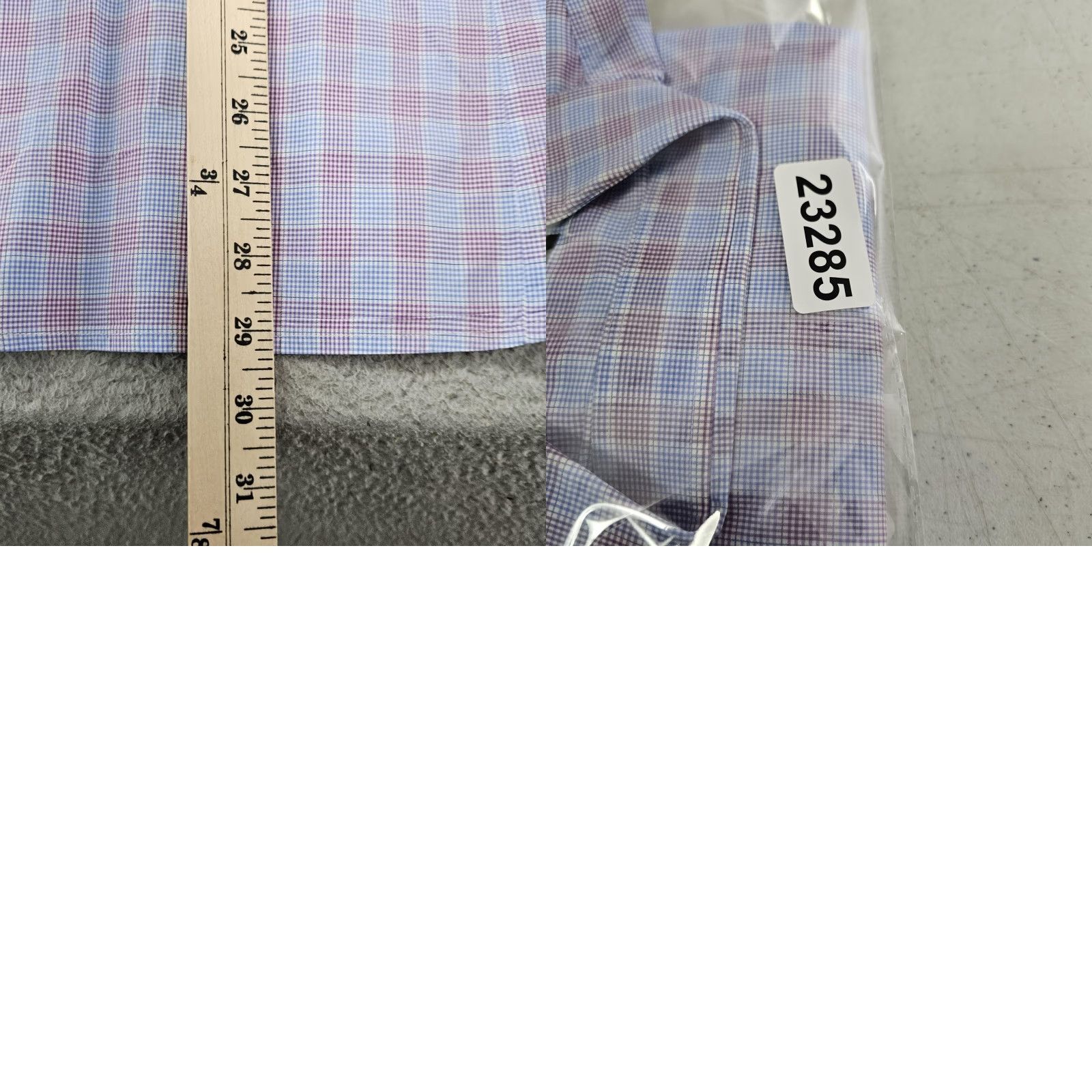 Hugo Boss BOSS Hugo Boss Dress Shirt Mens 16 34/35 Blue Purple Plaid Sharp Fit Long Sleeve Shirt Size 42R - 8 Thumbnail