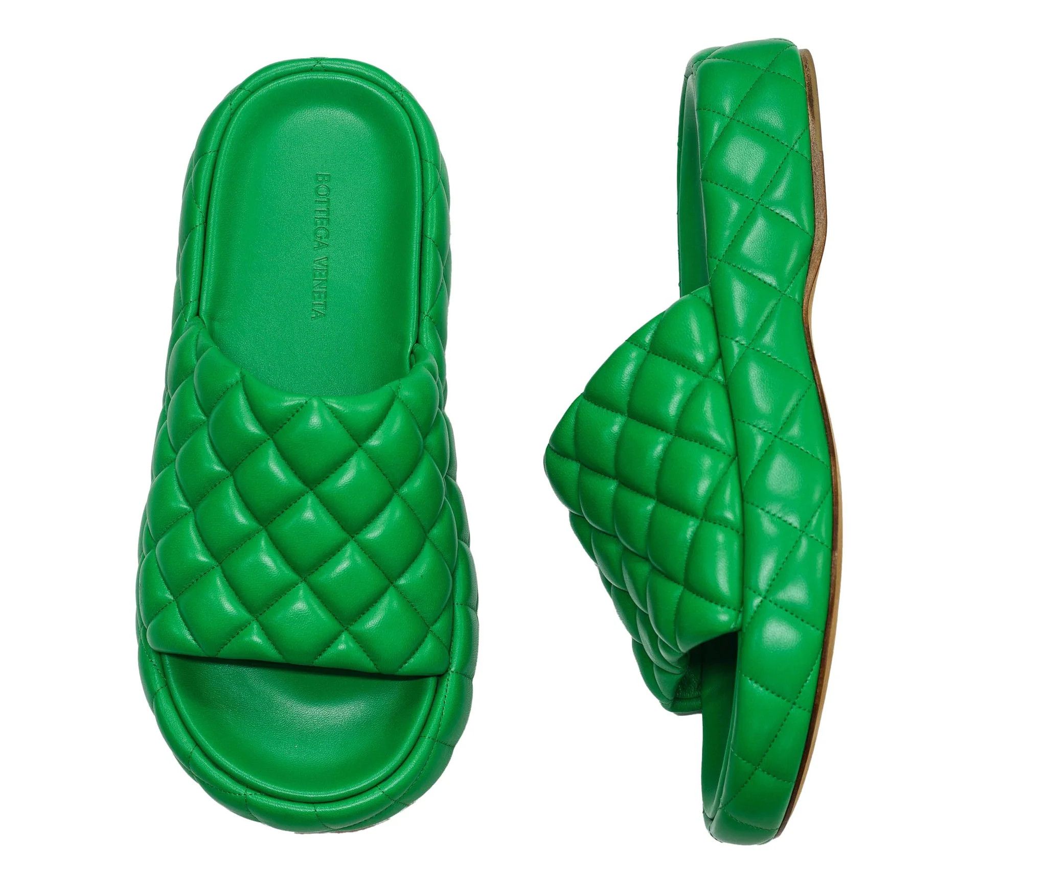 Bottega Veneta o1bcso1str0924 Padded Flat Sandals in Parakeet Size US 9 / IT 39 - 2 Thumbnail
