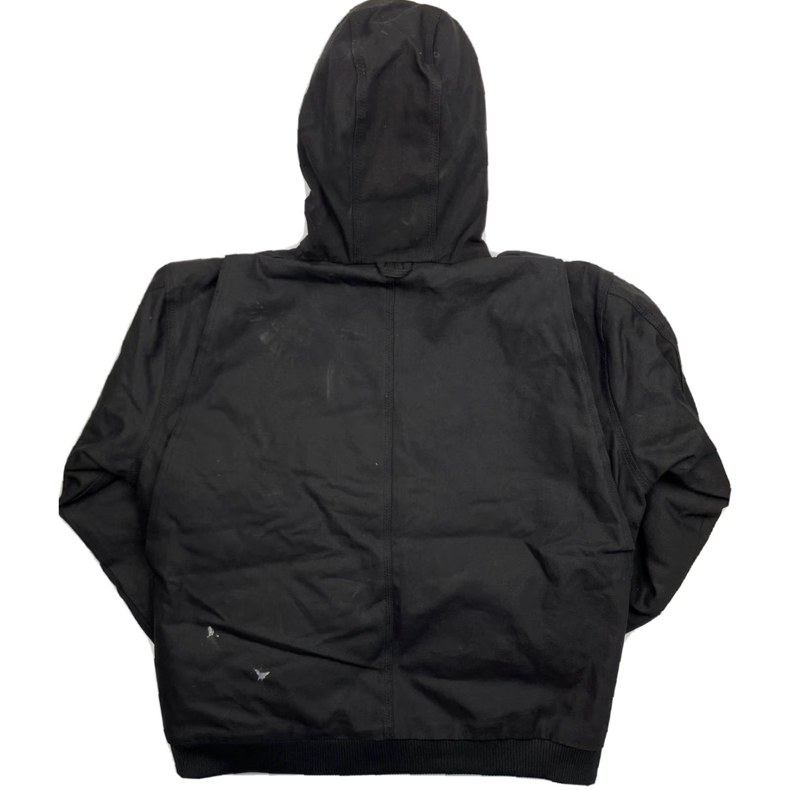 Vintage Berne Mens Sz L Jacket Black Duck Canvas Fleece Lined Hooded Work Farm Zip Cotton Blend USA Size US L / EU 52-54 / 3 - 4 Thumbnail