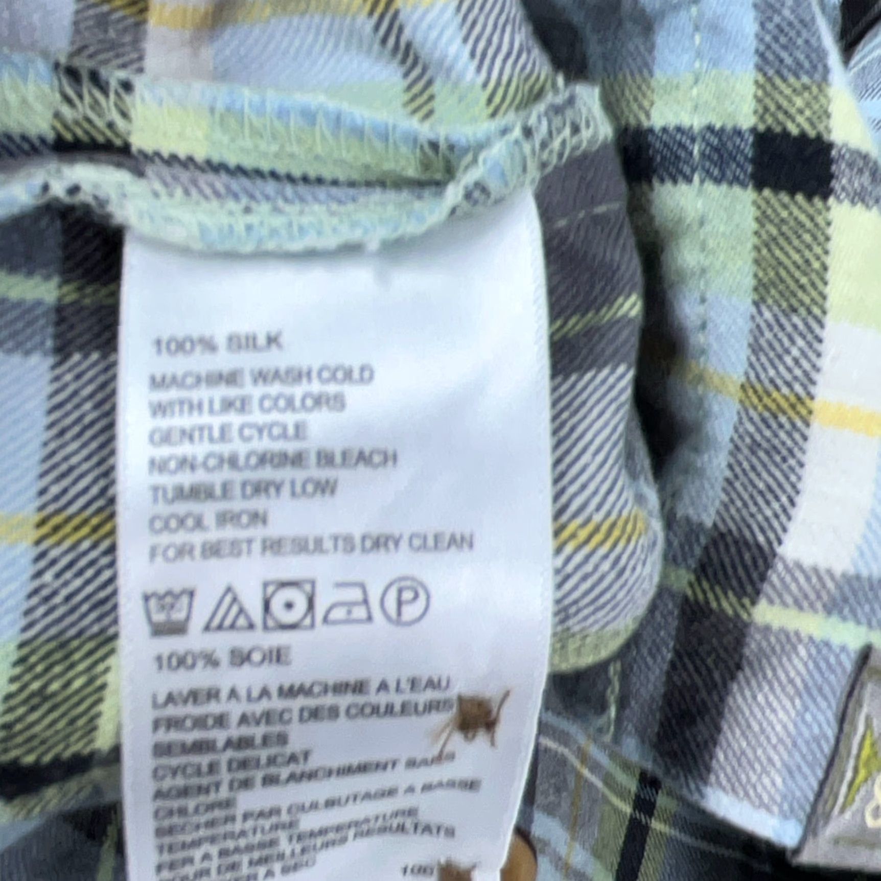 Tommy Bahama Tommy Bahama Shirt Men Large Blue Plaid Silk Button-Up Camp Casual Beach Classic Fashion Shirt Mens Regular Size US L / EU 52-54 / 3 - 7 Thumbnail