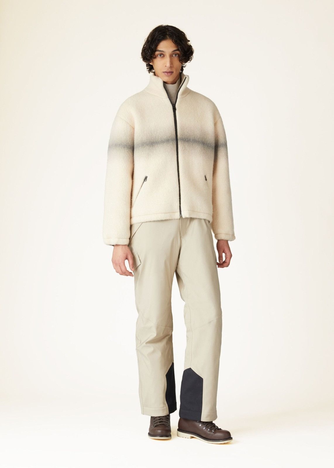 Loro Piana o1srvl11e1224 Cashmere Mohair Bomber Jacket in Beige Size US S / EU 44-46 / 1 - 5 Thumbnail
