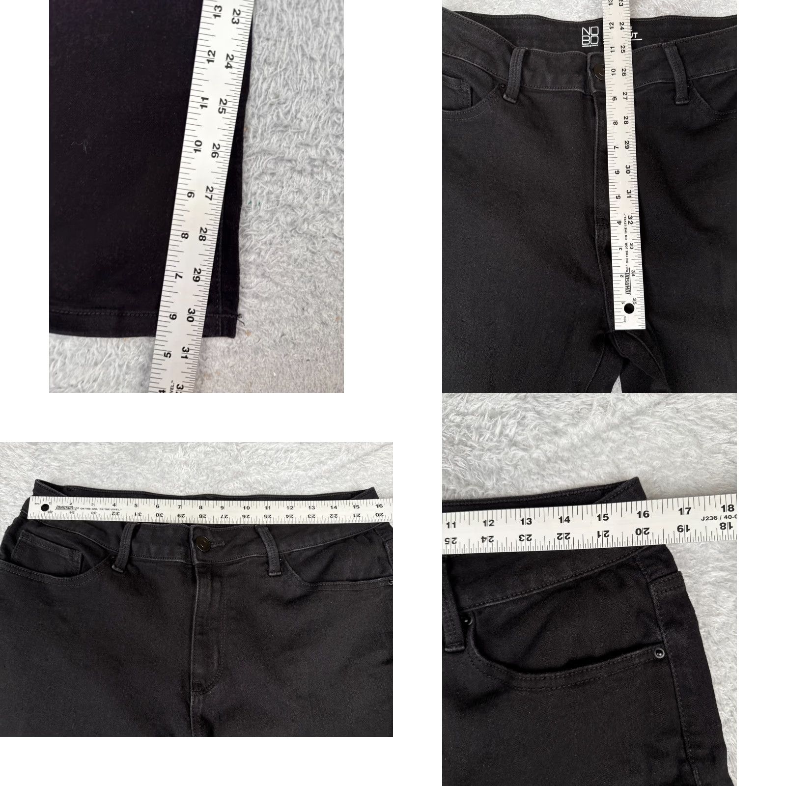 Vintage No Boundaries Jeans Juniors 17 Black Denim Bootcut Mid Rise Cotton Blend 32x31 Womens Jeans Retro Western 90s Mens Girls Size 38" / US 16 / IT 52 - 8 Thumbnail
