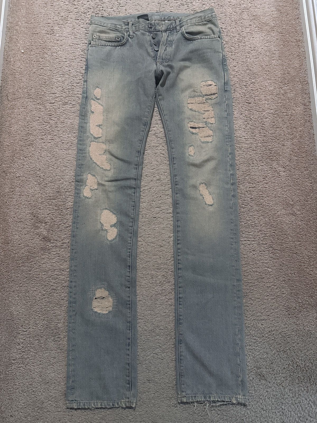 Dior Dior Homme by Hedi Slimane SS06 “Crash” Runway denim Size US 28 / EU 44 - 2 Thumbnail