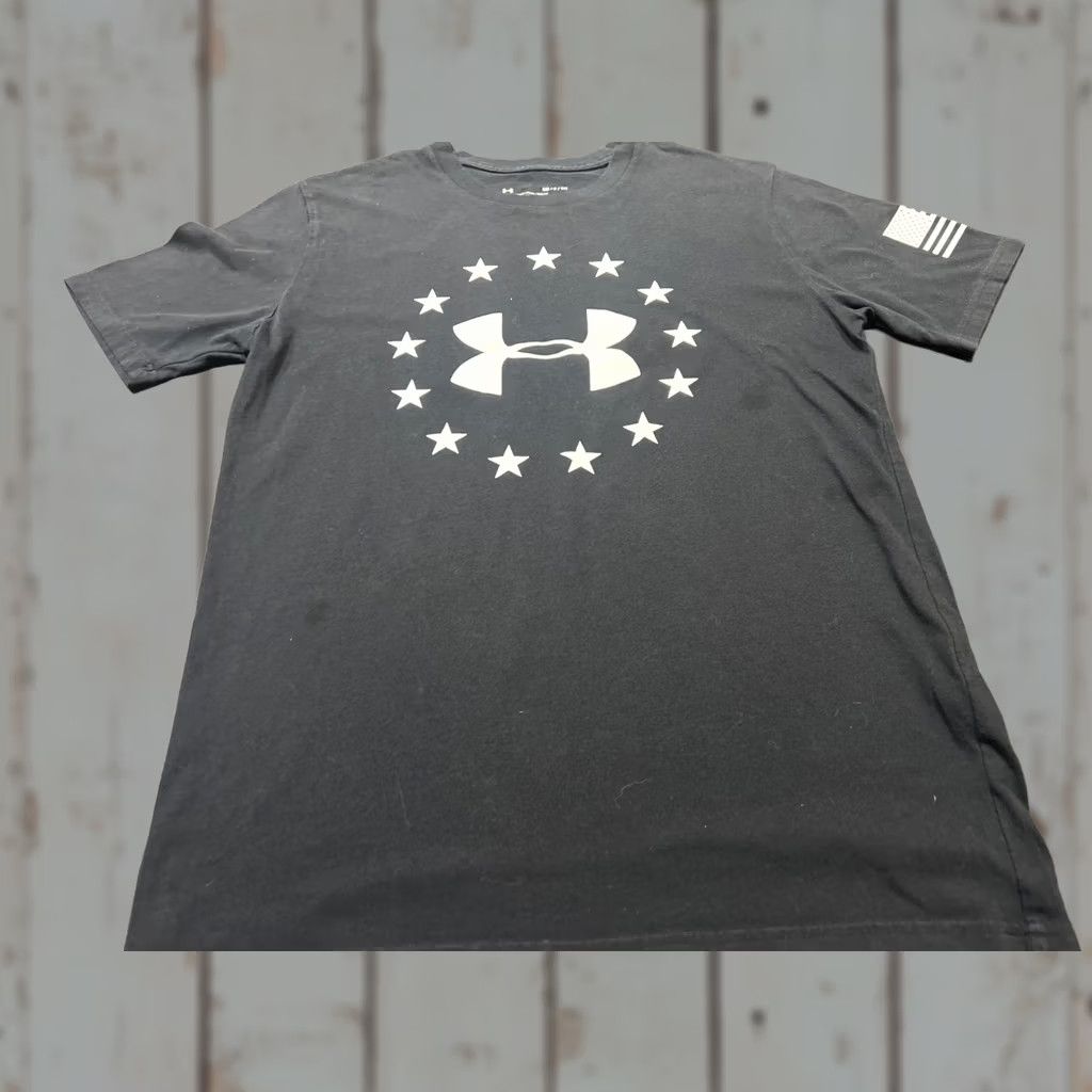 Under Armour VINTAGE Under Armour The Tech Tee T-Shirt Mens Small Crew Neck Short Sleeve Logo American Flag Size US S / EU 44-46 / 1 - 1 Thumbnail