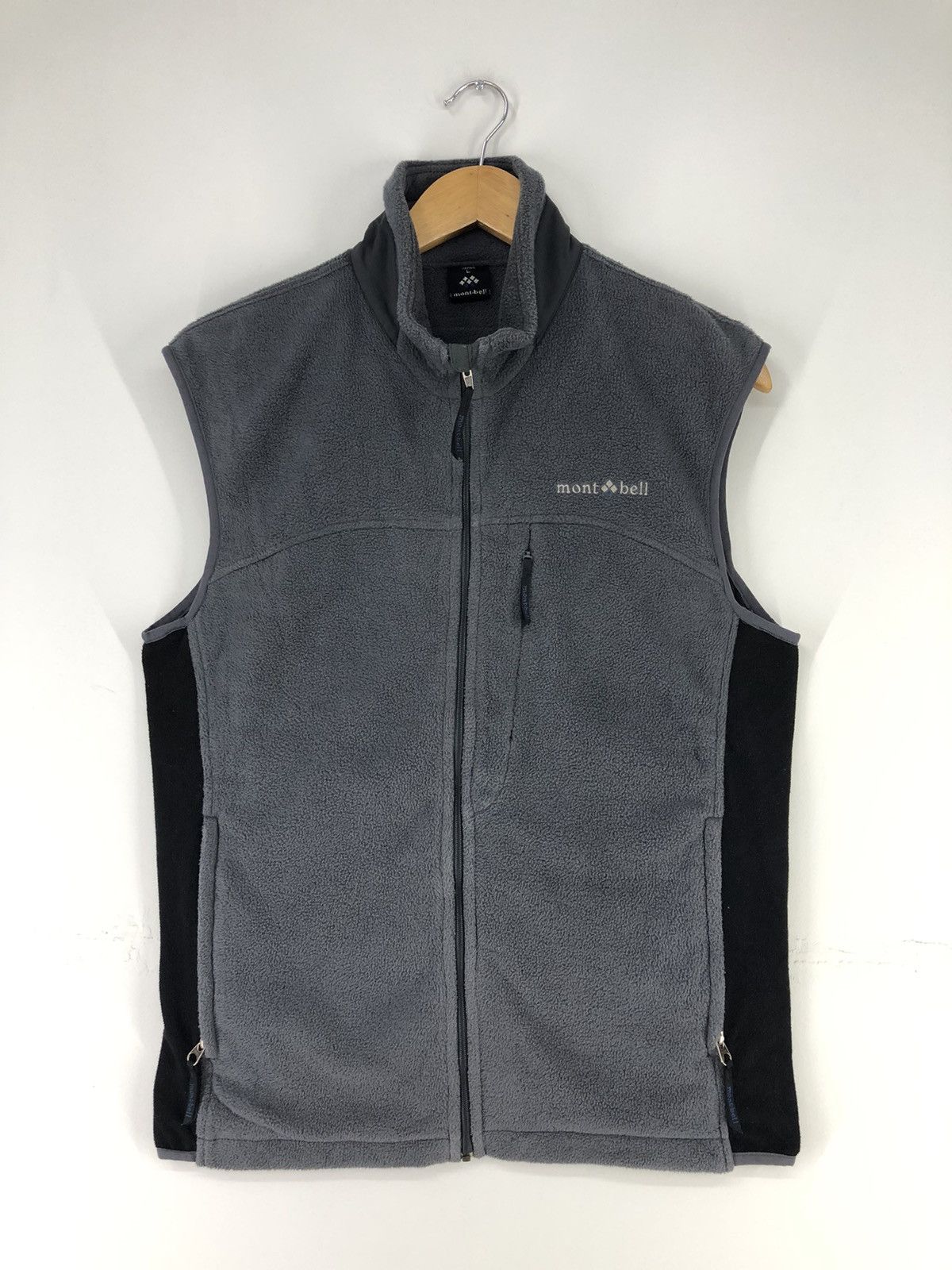 image of Vintage Montbell Climaplus Fleece Vest Jacket Outdoor Style in Grey, Men's (Size Large)
