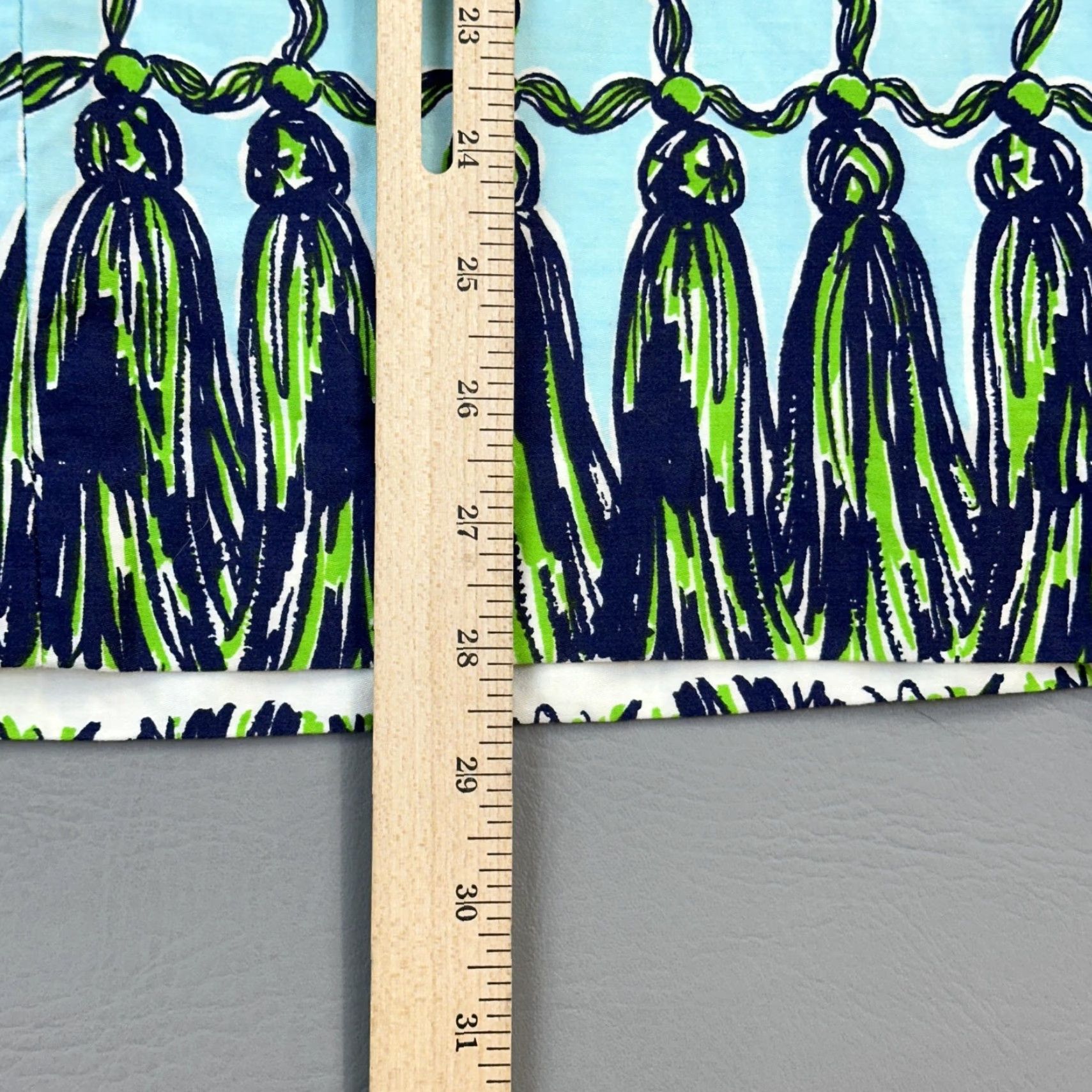 Lilly Pulitzer Lilly Pulitzer Dress Women's 4 Blue Green Strap Bowen Tassel Print Summer Boho Size S / US 4 / IT 40 - 6 Thumbnail