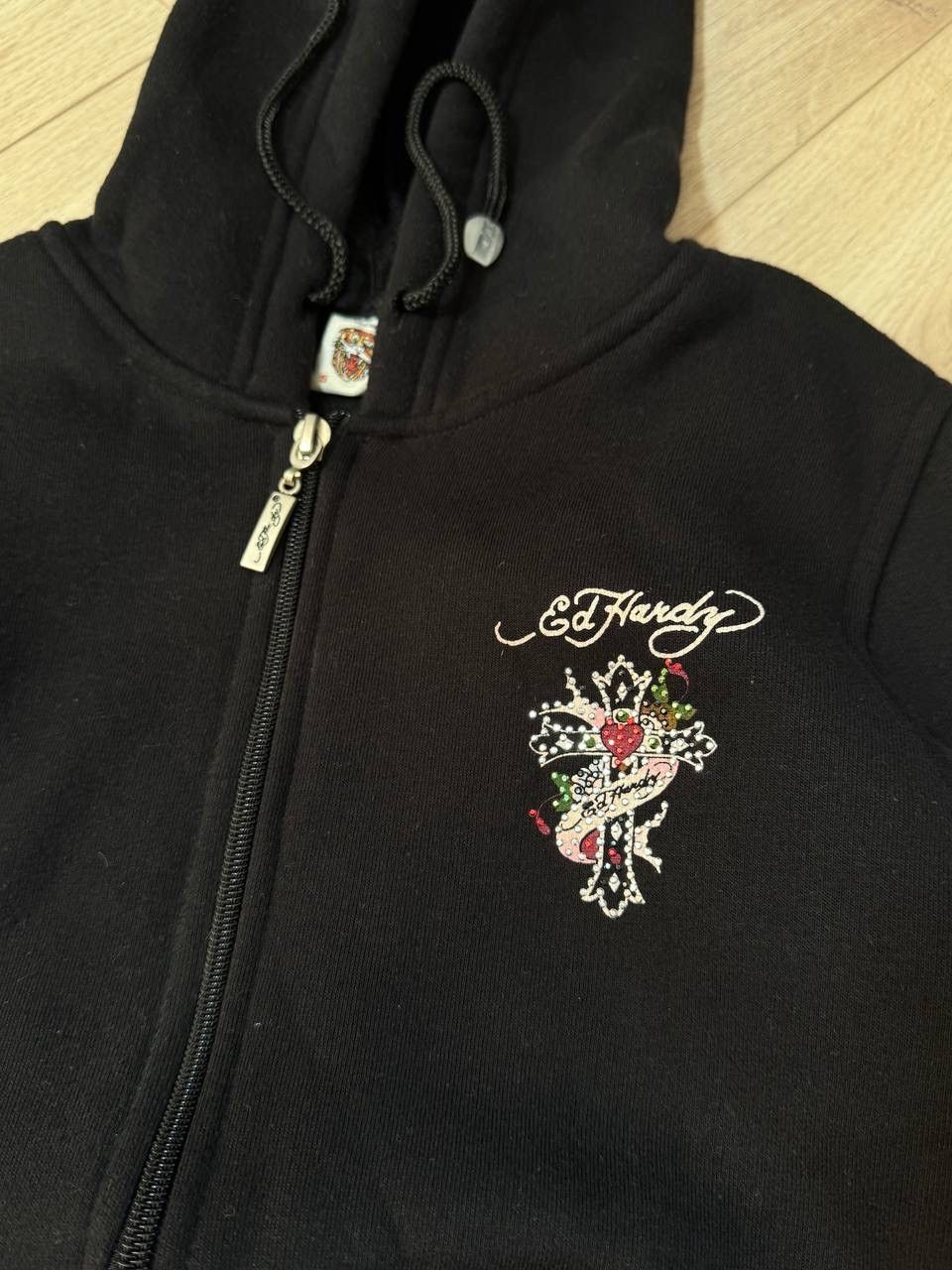Ed Hardy Ed Hardy Zip Up Hoodie Black Cross Snake Tattoo Design Size S / US 4 / IT 40 - 4 Thumbnail