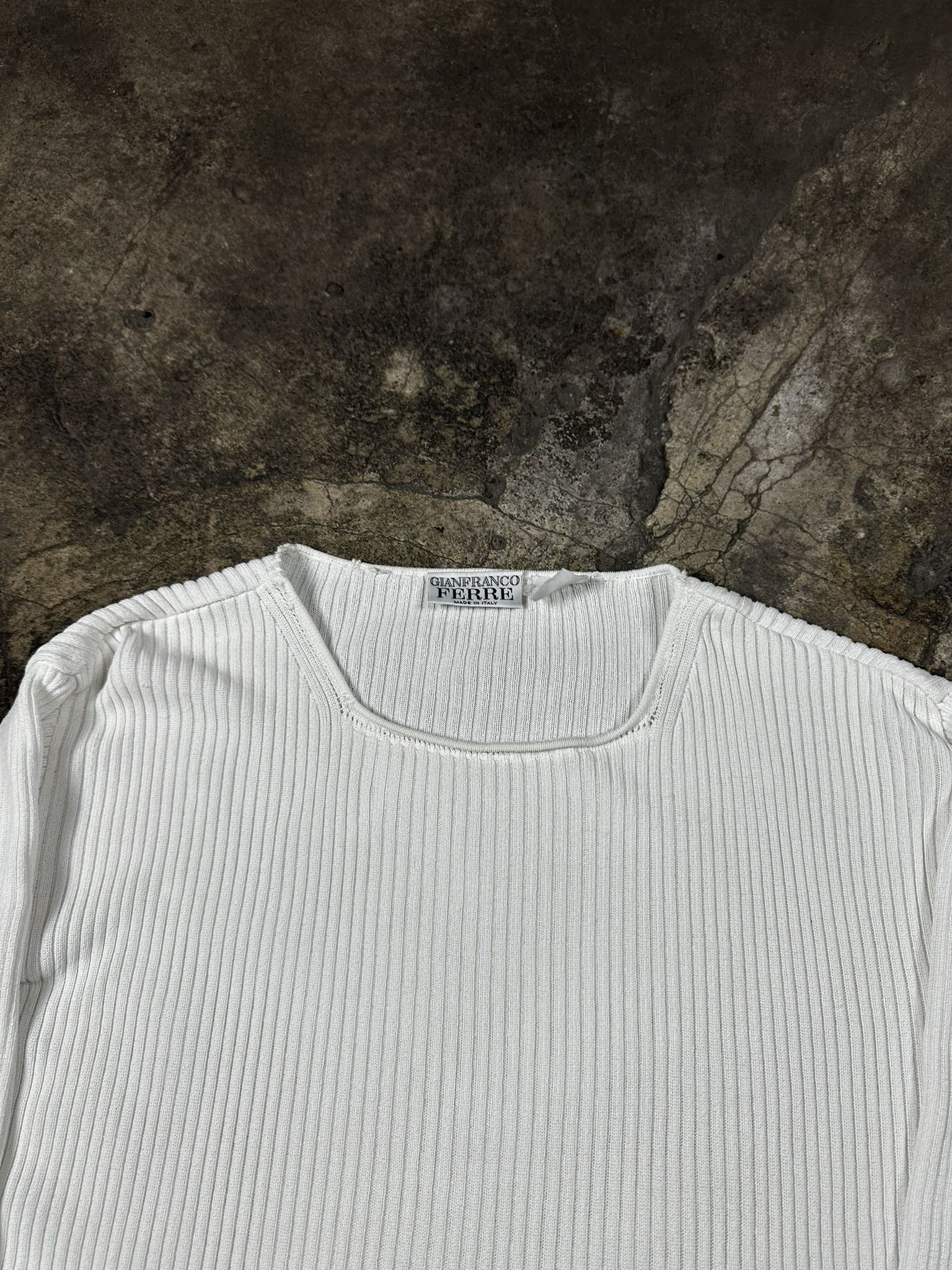 Gianfranco Ferre × Vintage Vintage Gianfranco Ferre Cable Cotton Knit Sweater Size L / US 10 / IT 46 - 2 Thumbnail