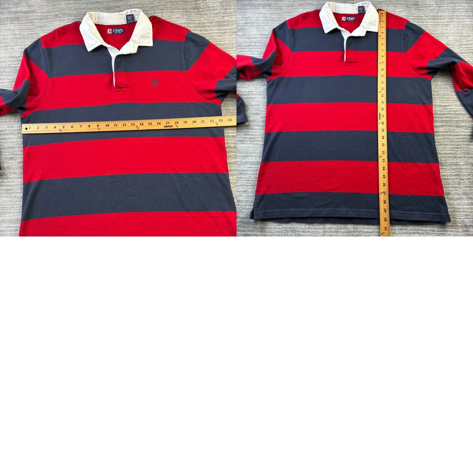 Chaps Chaps Rugby Shirt Mens Large Red Long Sleeve Polo Preppy Y2K Crest Size US L / EU 52-54 / 3 - 8 Thumbnail