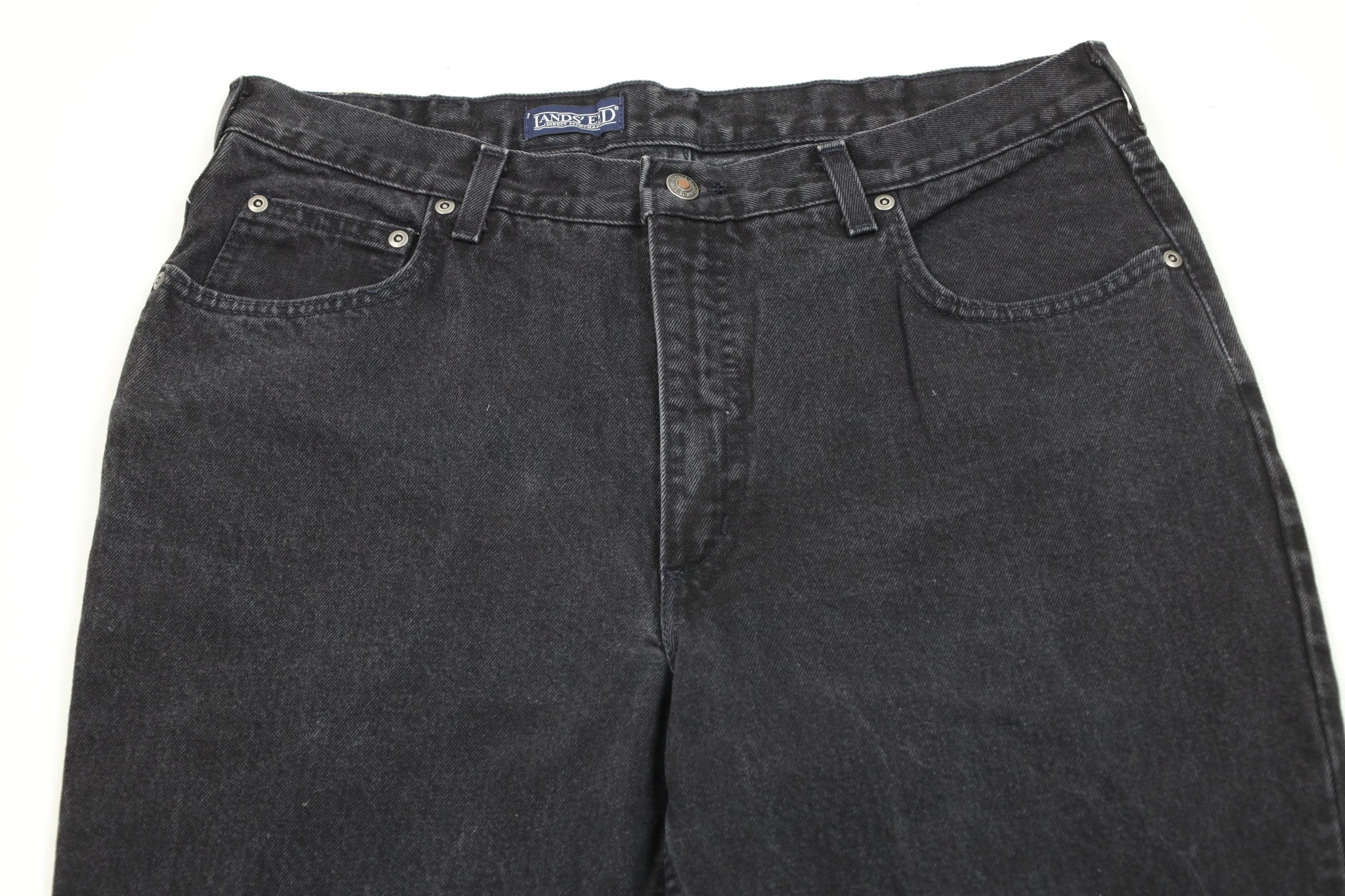 Lands' End × Vintage Vintage 90s Lands End Tapered Leg Denim Jeans Black USA Size US 34 / EU 50 - 2 Thumbnail