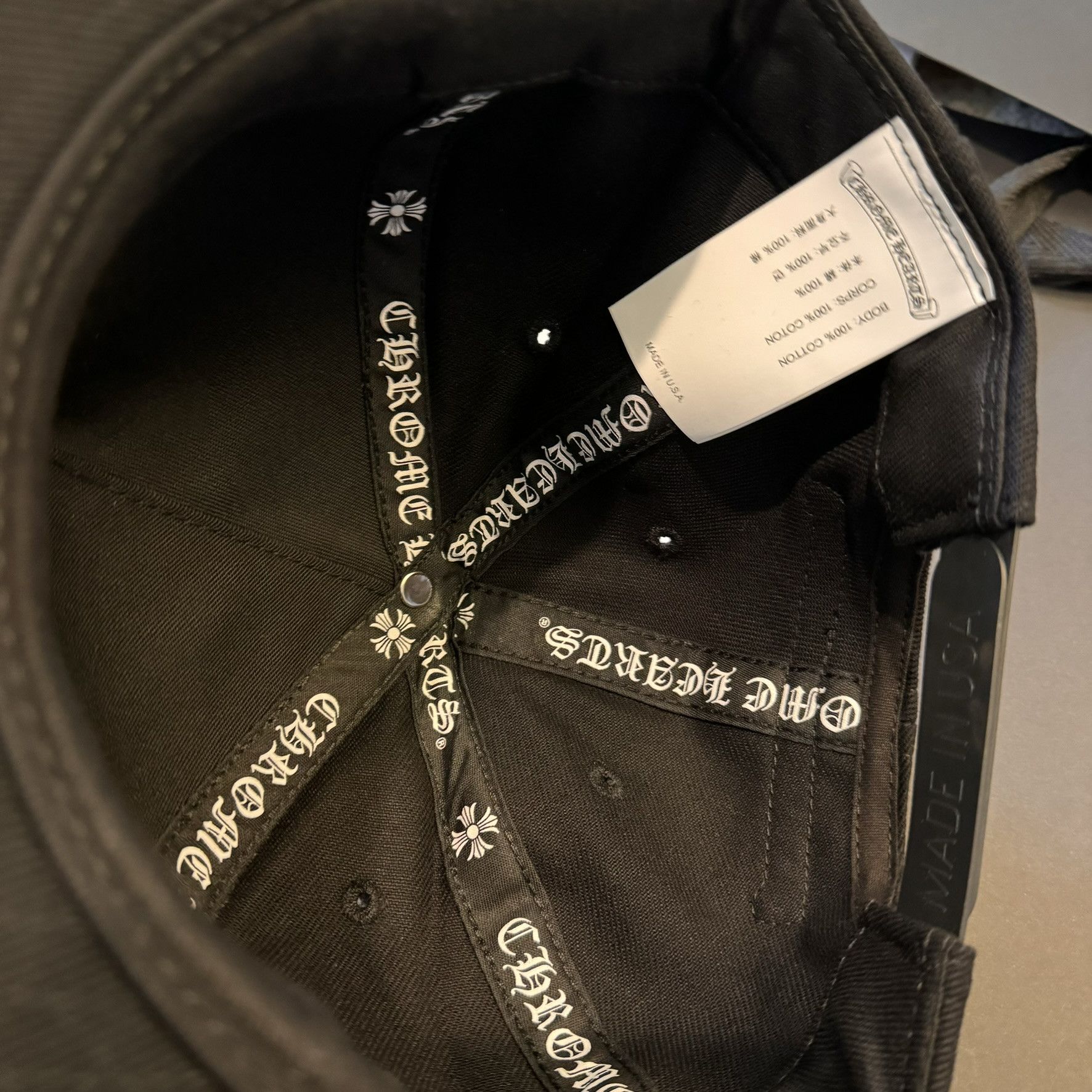 Chrome hearts 3rs rising star denim baseball hat black