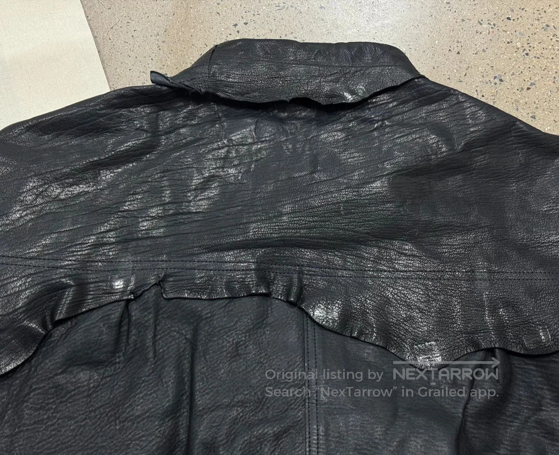 Japanese Brand good karma leather shirt jacket in black. Size US M / EU 48-50 / 2 - 6 Thumbnail