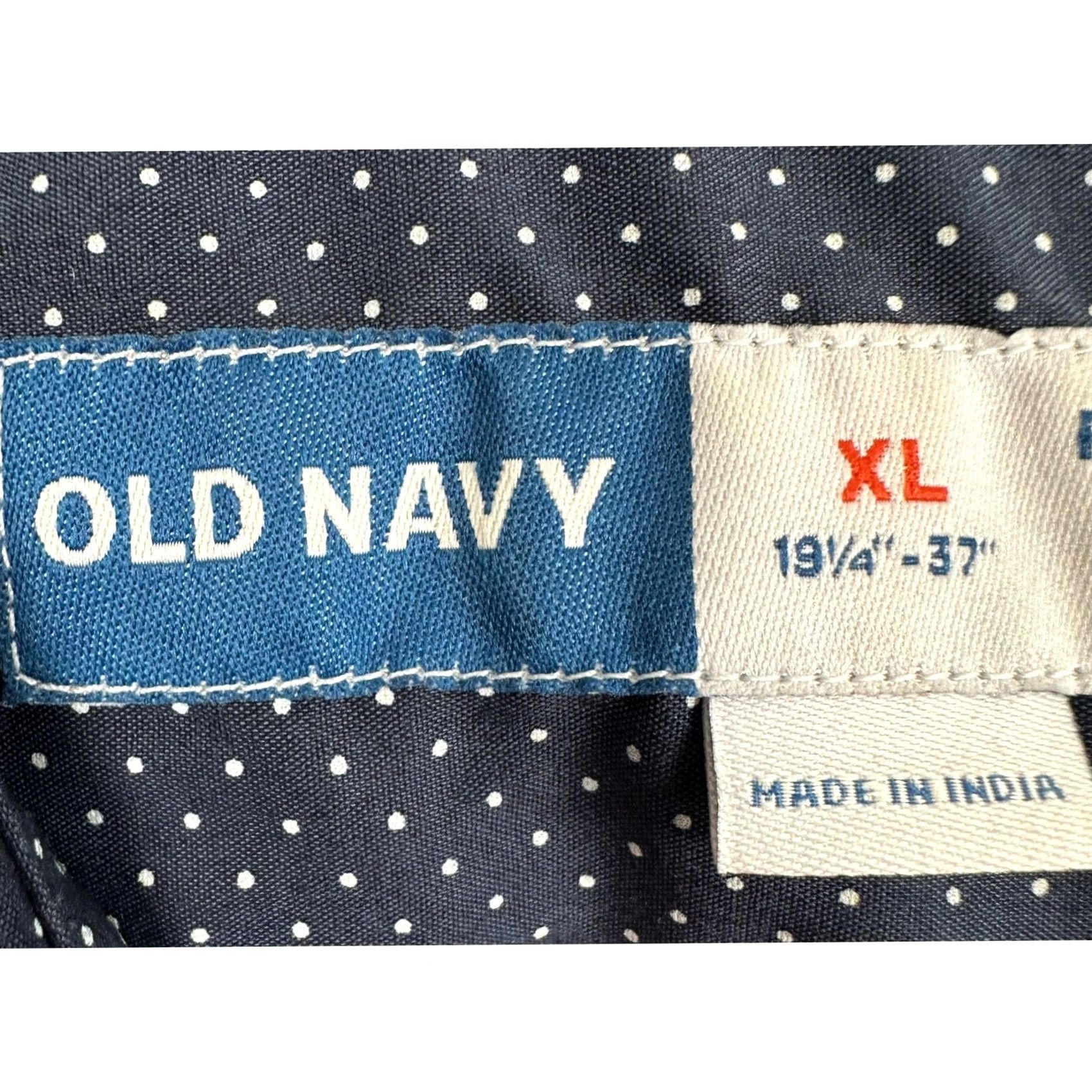 Old Navy Old Navy Shirt Men XL Button-Up Polka Dot Blue White Slim Vintage? No – Regular Fit Long Sleeve 19.5 neck Collared Dress Shirt NEW Size 46R - 4 Thumbnail