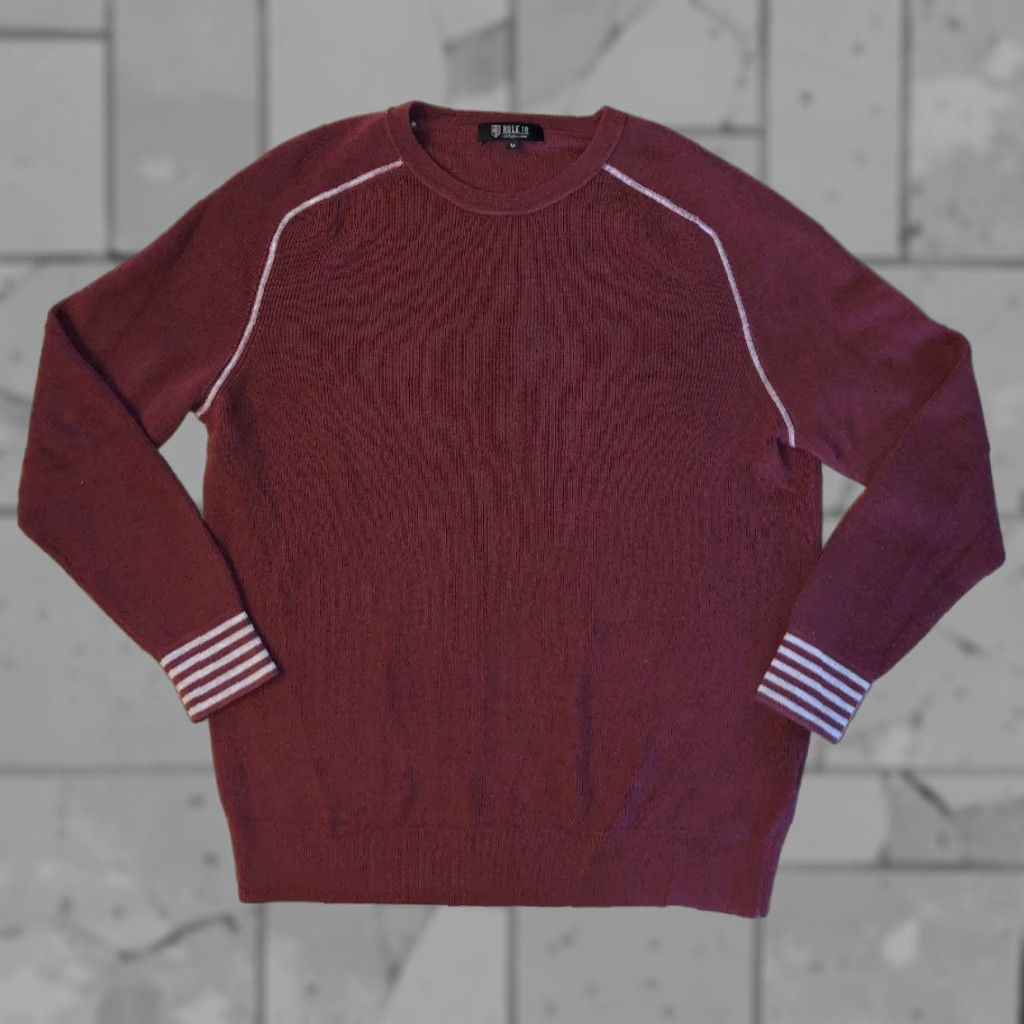 Vintage Rule 18 Mens Crewneck Sweater Size M Merino Wool Maroon Soft Knit Winter Size US M / EU 48-50 / 2 - 1 Thumbnail