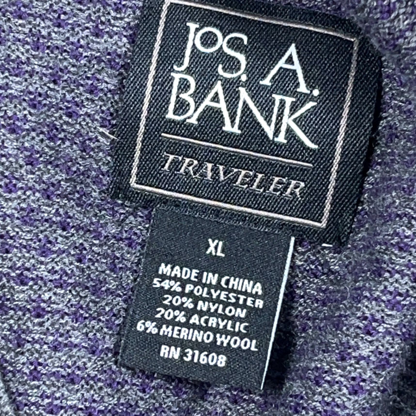 Jos. A. Bank Jos. A. Bank Sweater Men XL Purple Gray Spotted V Neck Grandpa Travler Knit Adult Size US XL / EU 56 / 4 - 3 Thumbnail