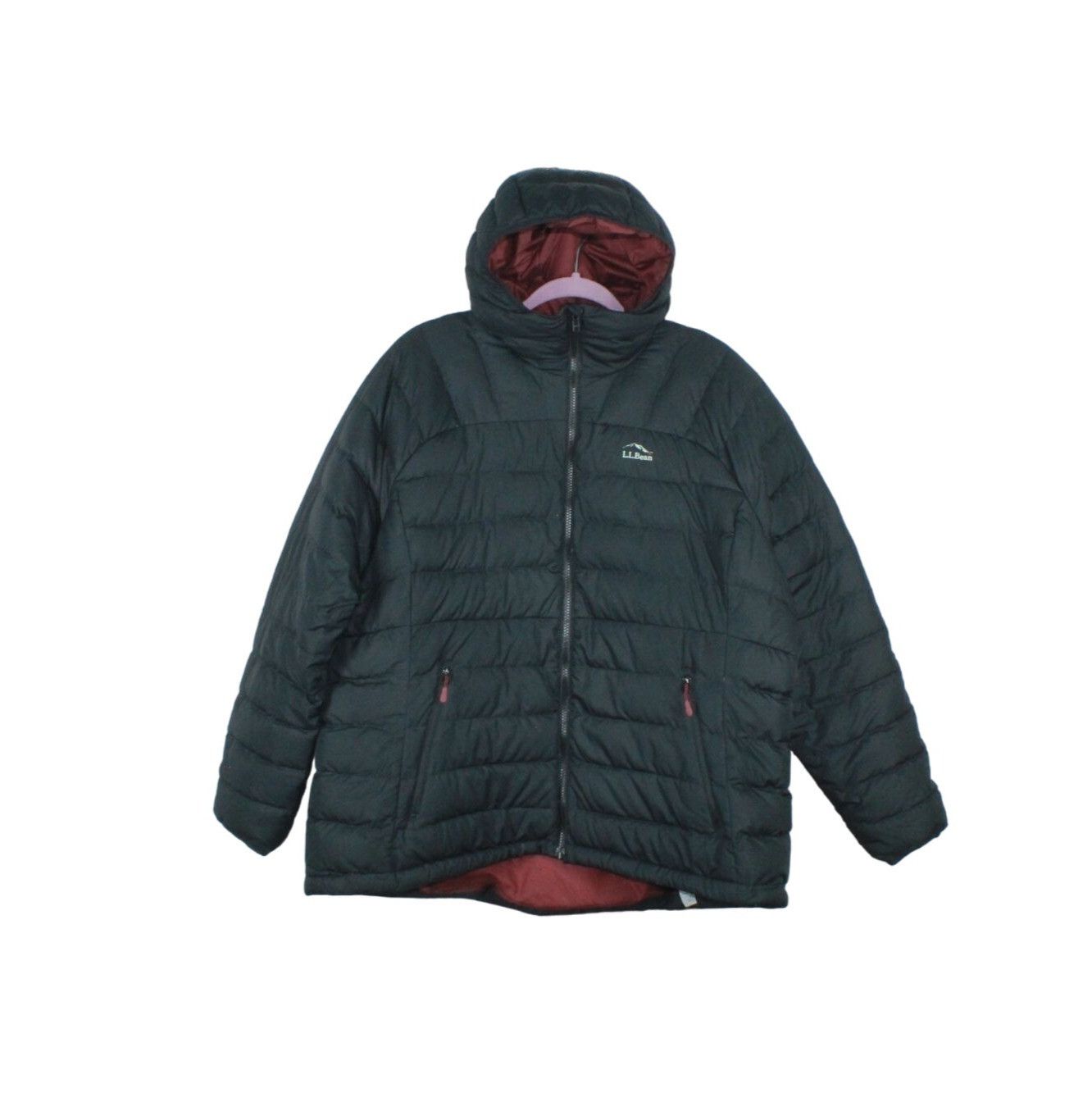 Image of L L Bean Ll Bean Women's Quilted Primaloft Down Puffer Hooded Jacket in Black (Size 2XL)