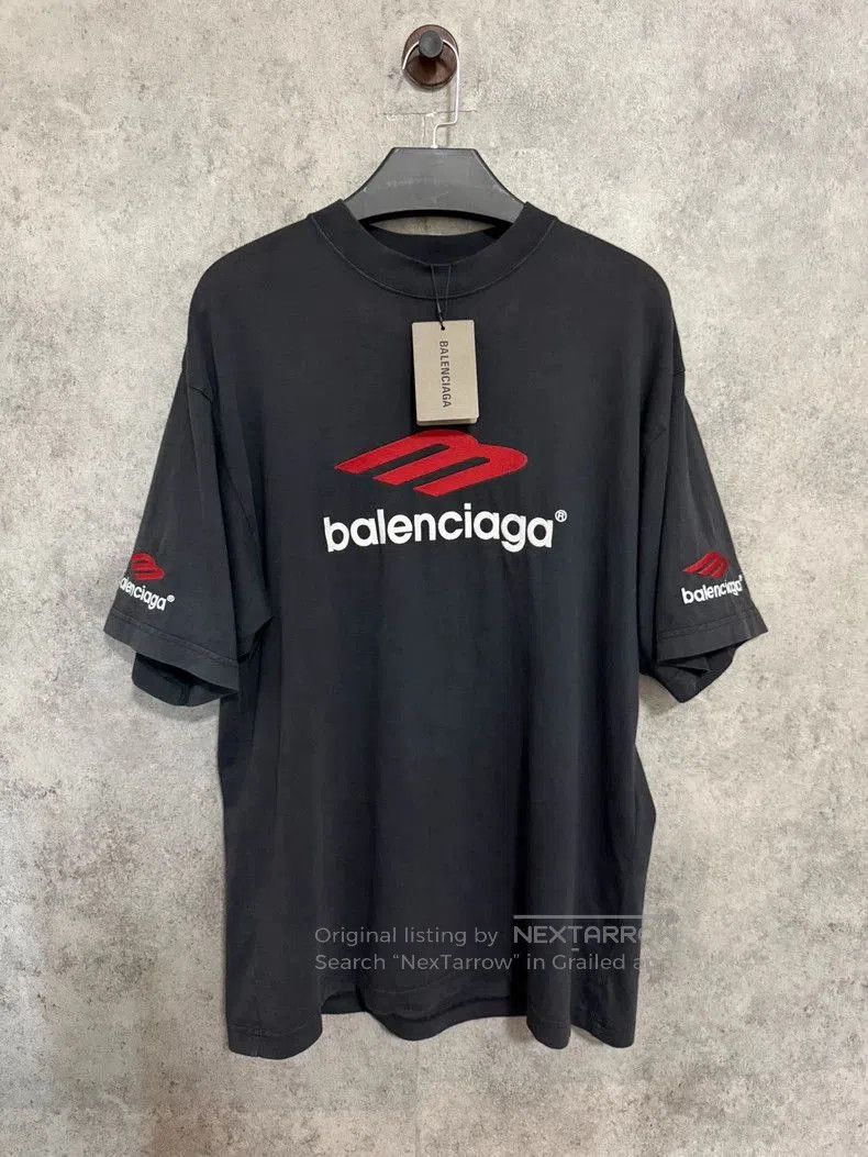 Balenciaga Balenciaga Black Red Logo Short Sleeve T-shirt. Size US XS / EU 42 / 0 - 1 Thumbnail