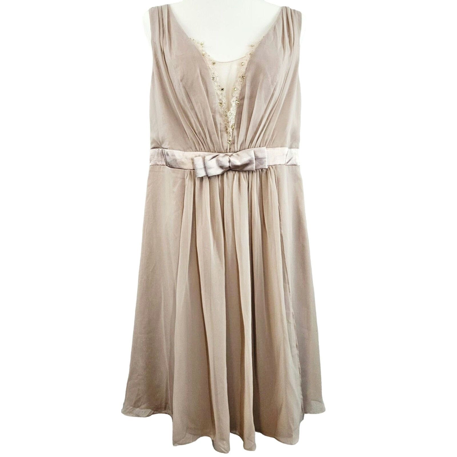 Other Alisa Pan Rhinestone Satin Waist Dress Sz. 14 Champagne Size XL / US 12-14 / IT 48-50 - 1 Thumbnail