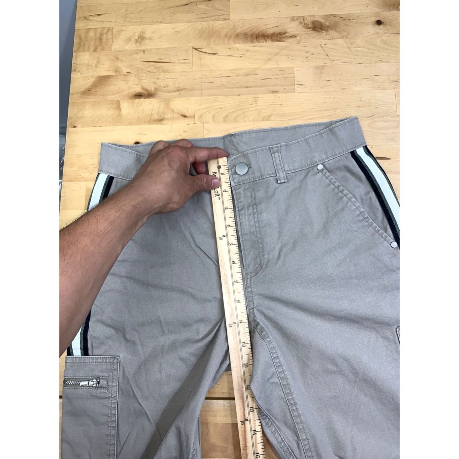 Athleta Athleta Cargo Pant Women 2 Beige Utility Y2K Racing Stripe 13014 Size 26" / US 2 / IT 38 - 5 Thumbnail