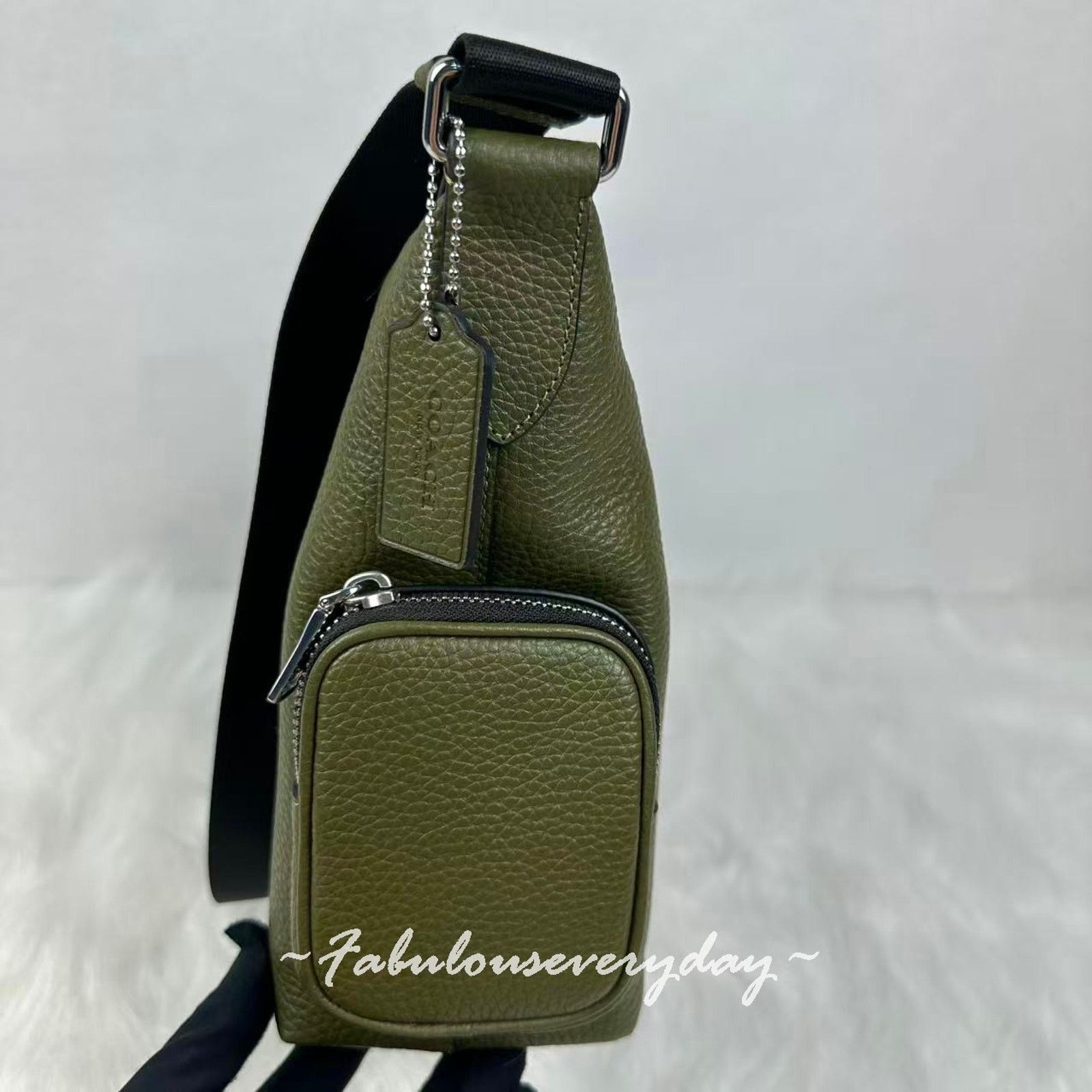 Coach Coach Men's Finn Crossbody Bag Pockets Leather/Olive CCG15 Size ONE SIZE - 3 Thumbnail