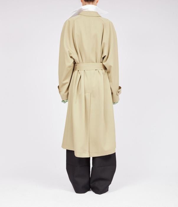 Maison Margiela o1bcso1str0526 Raw Cuffs Trench Coat in Stone Size S / US 4 / IT 40 - 3 Thumbnail