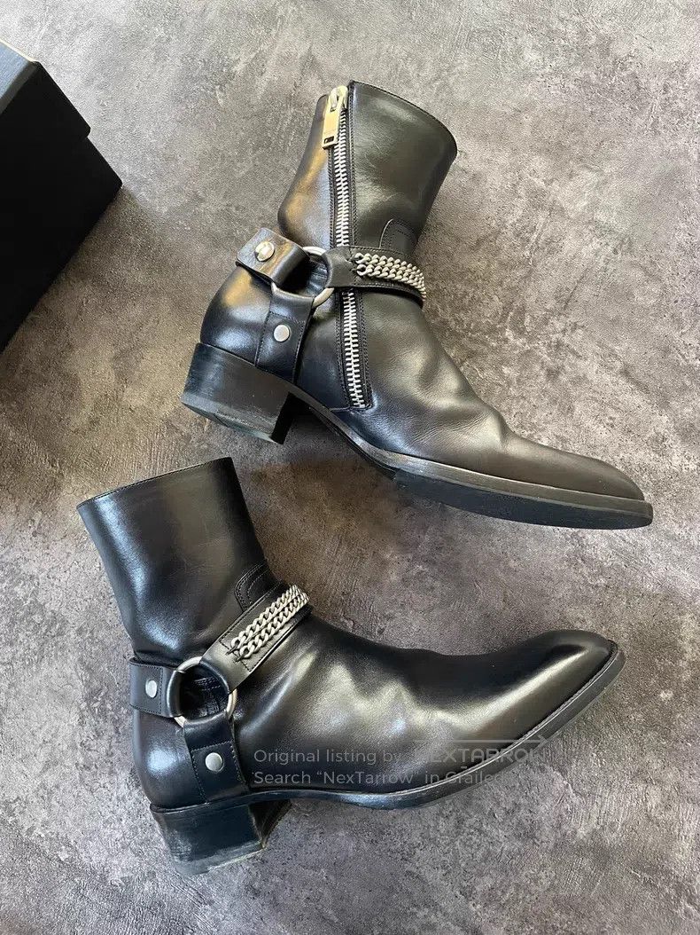 Saint Laurent Paris Saint Laurent Paris Zipper Ring Chain Chelsea Boots Size US 7 / EU 40 - 4 Thumbnail