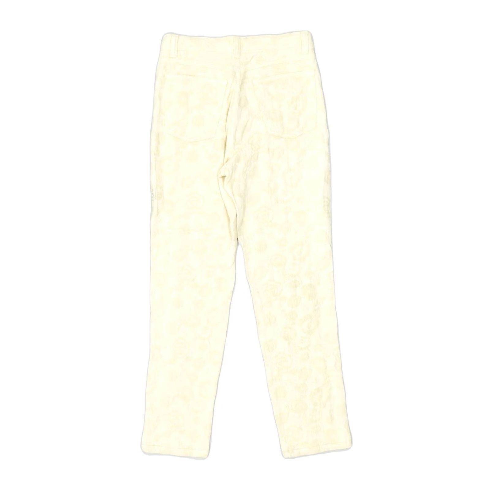 Vintage VINTAGE Womens Floral Cotton Casual Straight Trousers W28 L28 Beige Size 28" / US 6 / IT 42 - 2 Thumbnail