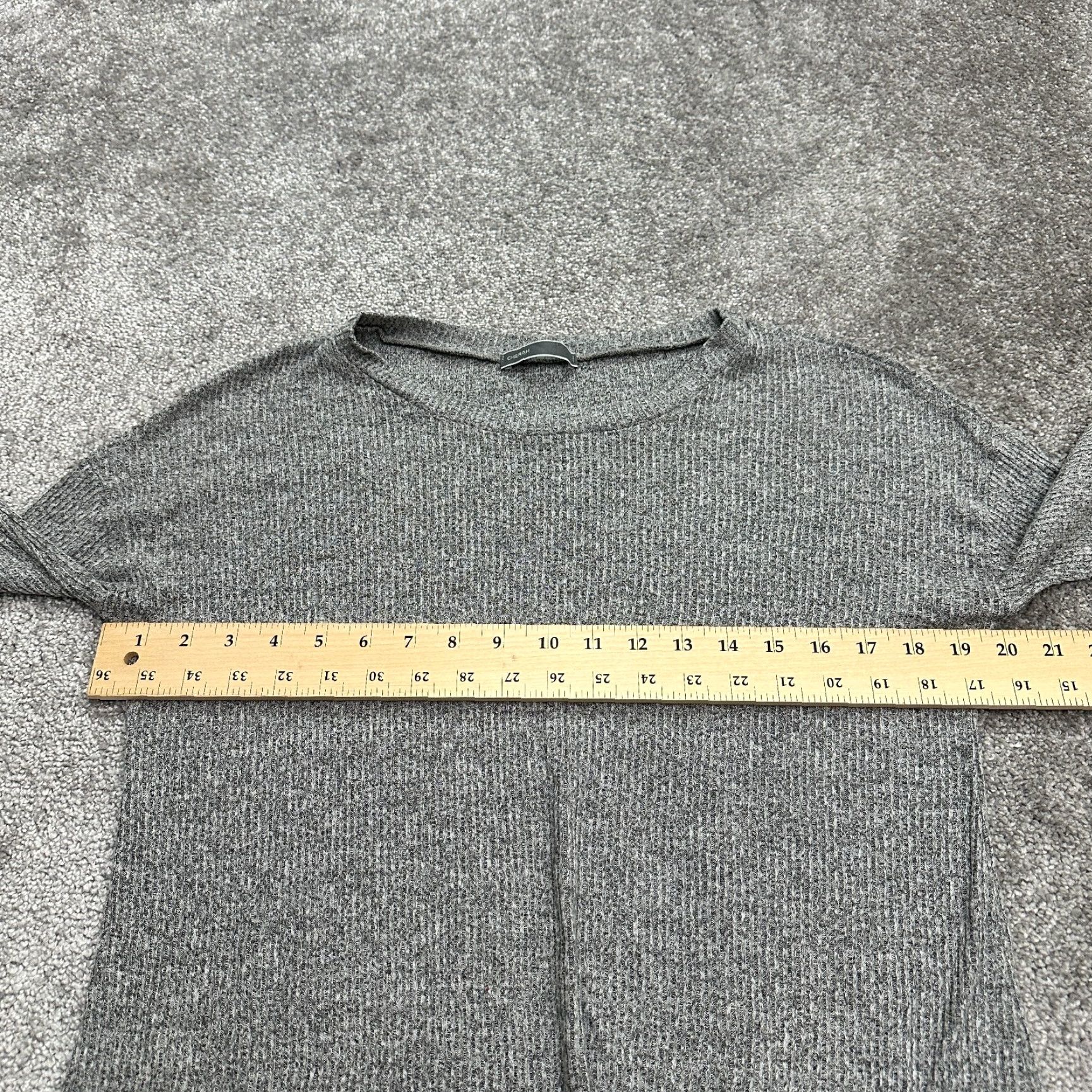 Vintage Cherish Pullover Sweater Womens S Gray Round Neck Lightweight Asymmetric Hem Knit Style Casual Size S / US 4 / IT 40 - 7 Thumbnail