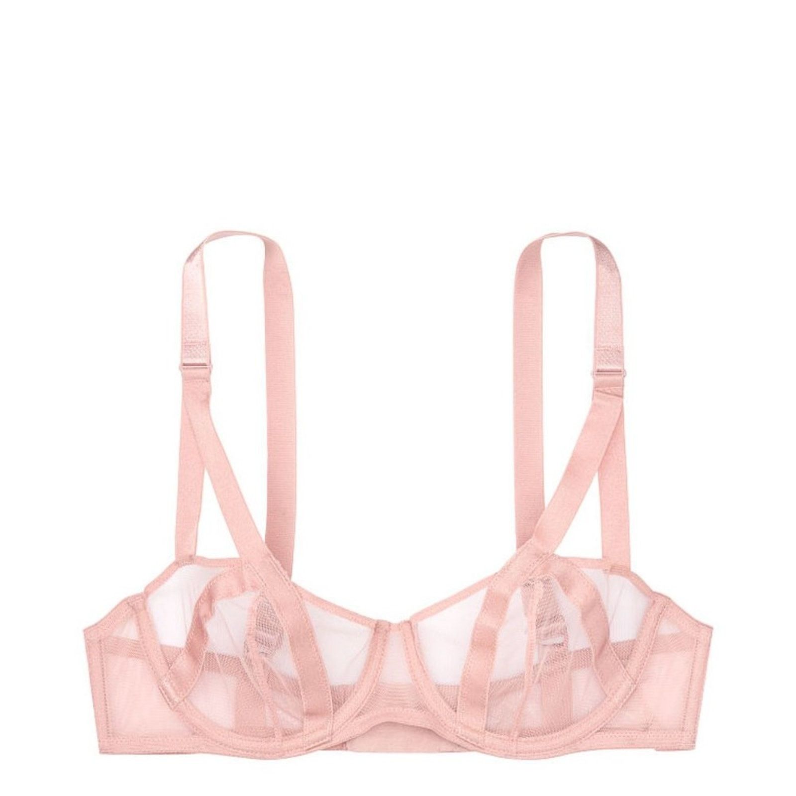 Victoria's Secret Victoria Secret Pink Unlined Mesh Balconette Bra Size ONE SIZE - 10 Thumbnail