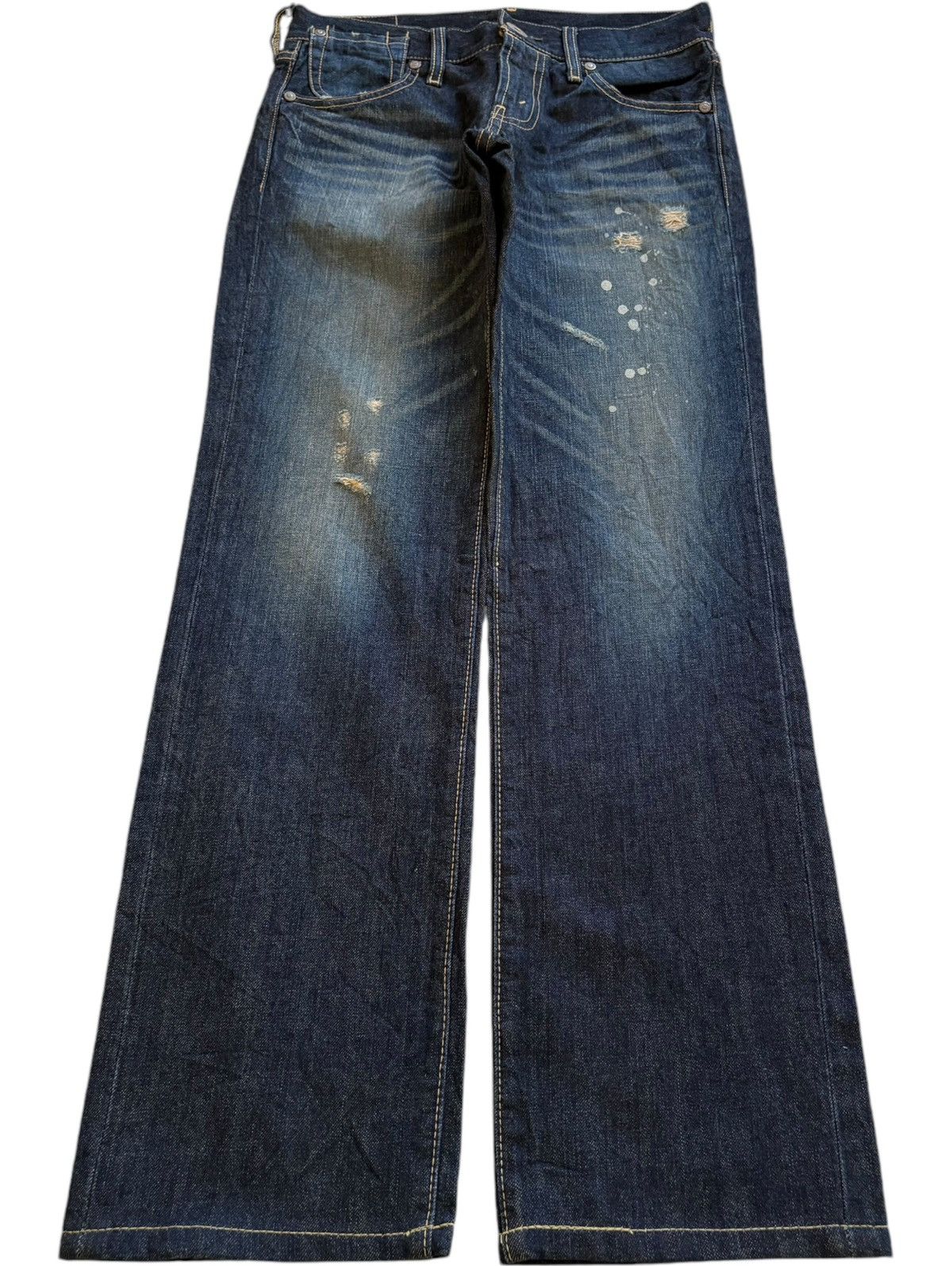 Levi's Vintage 90s Levis 502 Rusty Wash Painted Distressed Jeans Size 28" / US 6 / IT 42 - 1 Thumbnail
