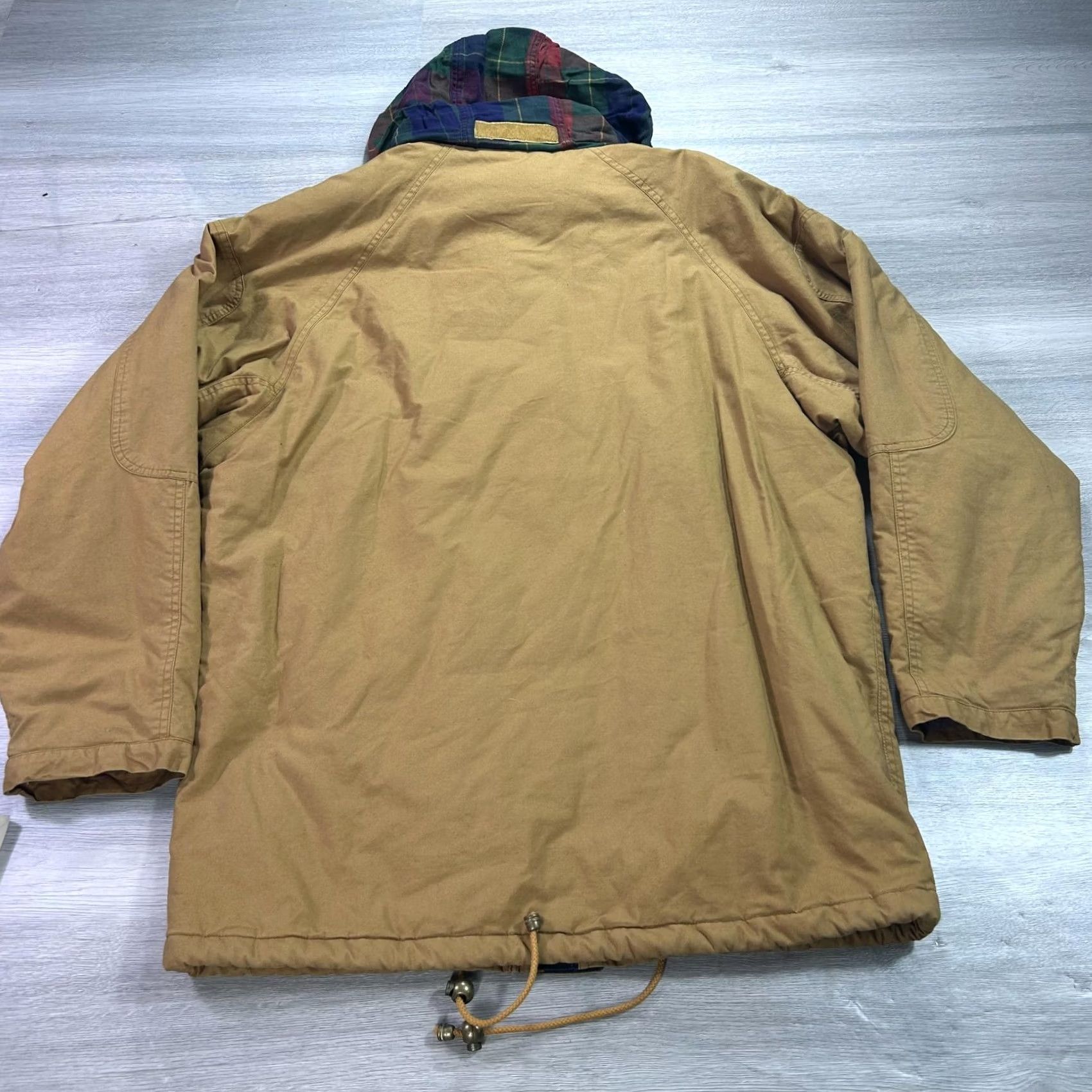Vintage VINTAGE J.L. Colebrook Jacket Mens M Brown Hooded Canvas Parka Dijon Plaid Lining VTG Size US M / EU 48-50 / 2 - 2 Thumbnail