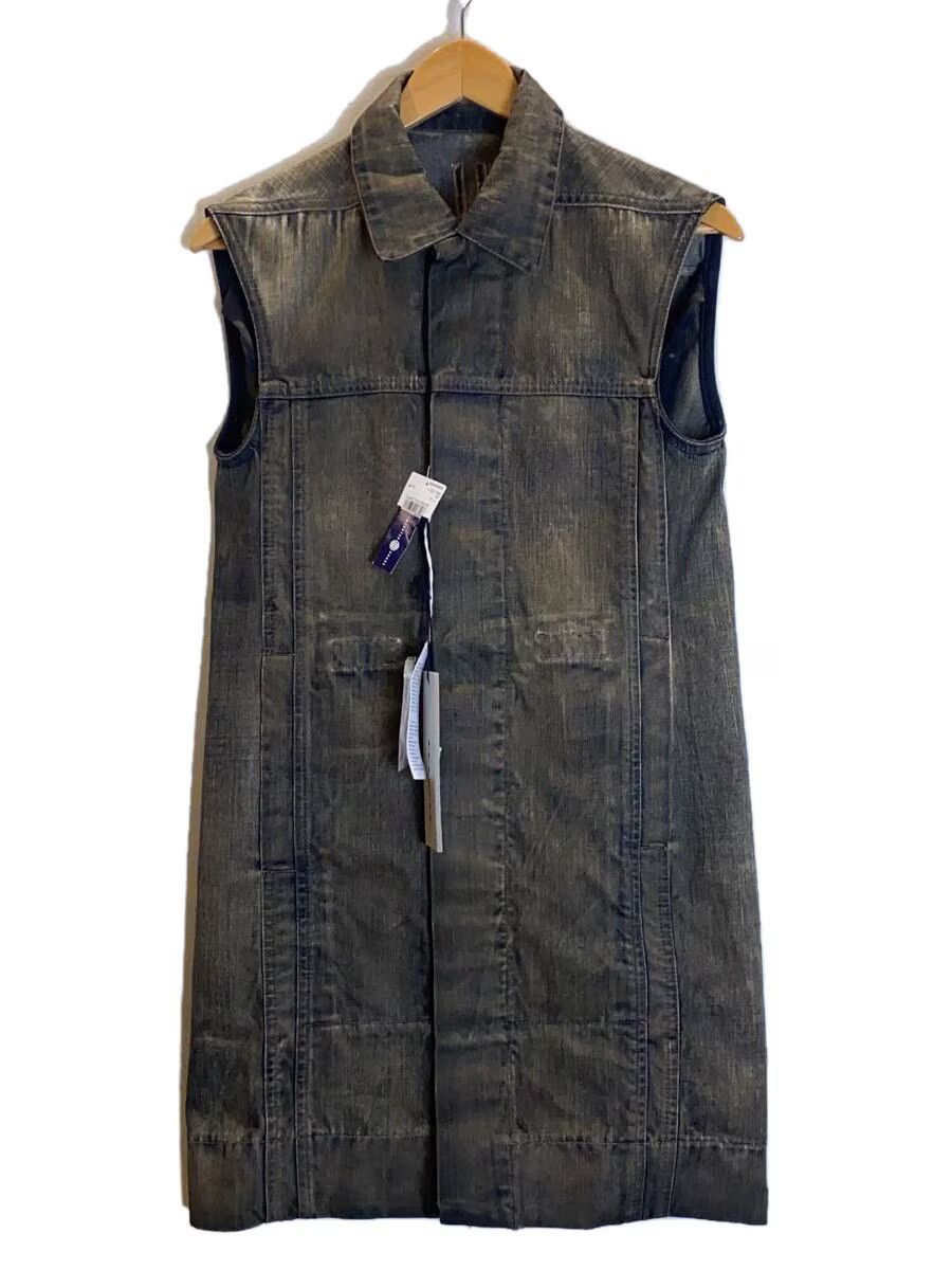 【Rick owens】denim long vest Rick Owens DRKSHDW: Black Hollywood SL Trucker Denim Vest