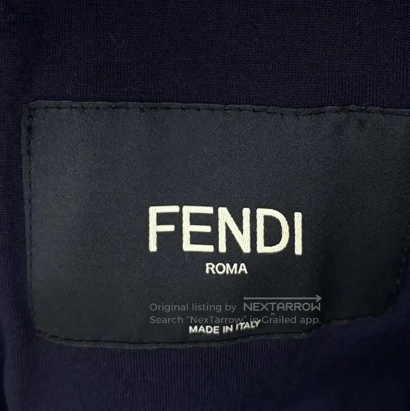 Fendi Fendi Men's Navy Blue Jacket with Unique Design . Size US L / EU 52-54 / 3 - 6 Thumbnail