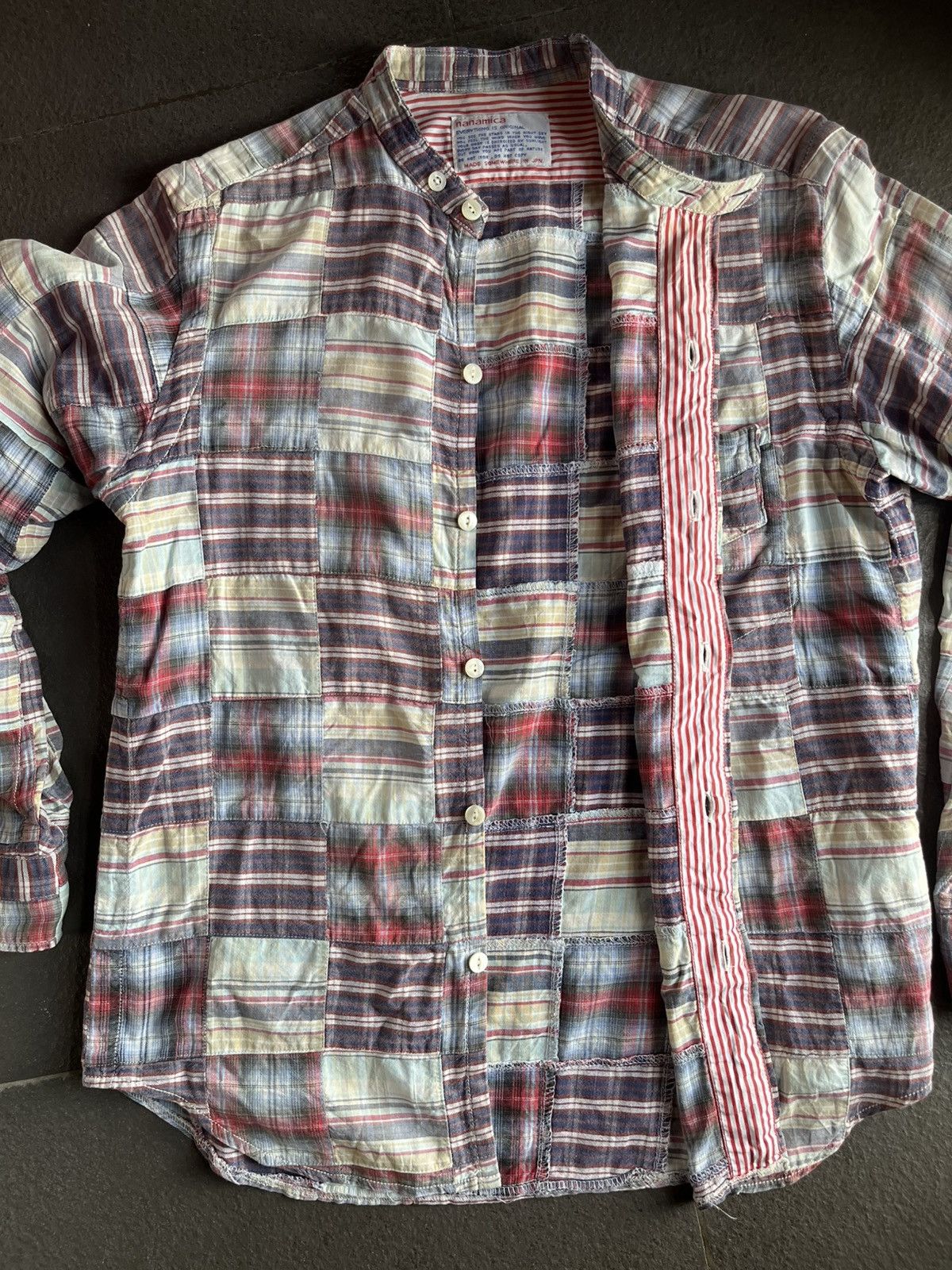 Nanamica Nanamica Patchwork Grunge Japan B/D Shirt Kurt Size US M / EU 48-50 / 2 - 11 Thumbnail