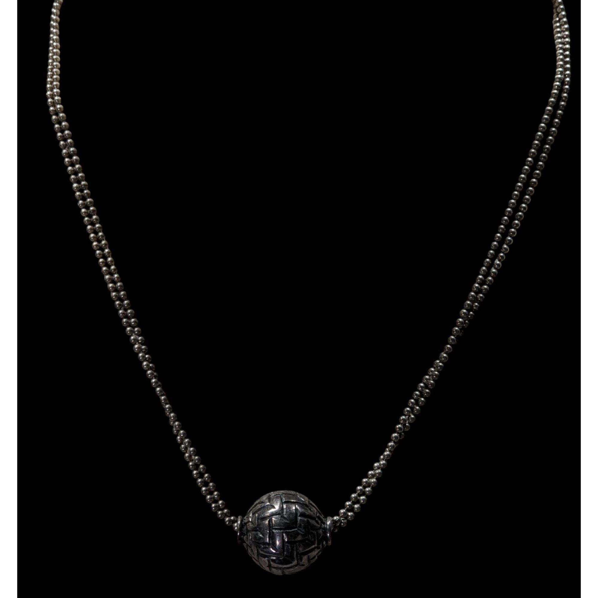 Other Bohemian Basket Weave Texture Single Bead Pendant Necklace O Size ONE SIZE - 4 Thumbnail