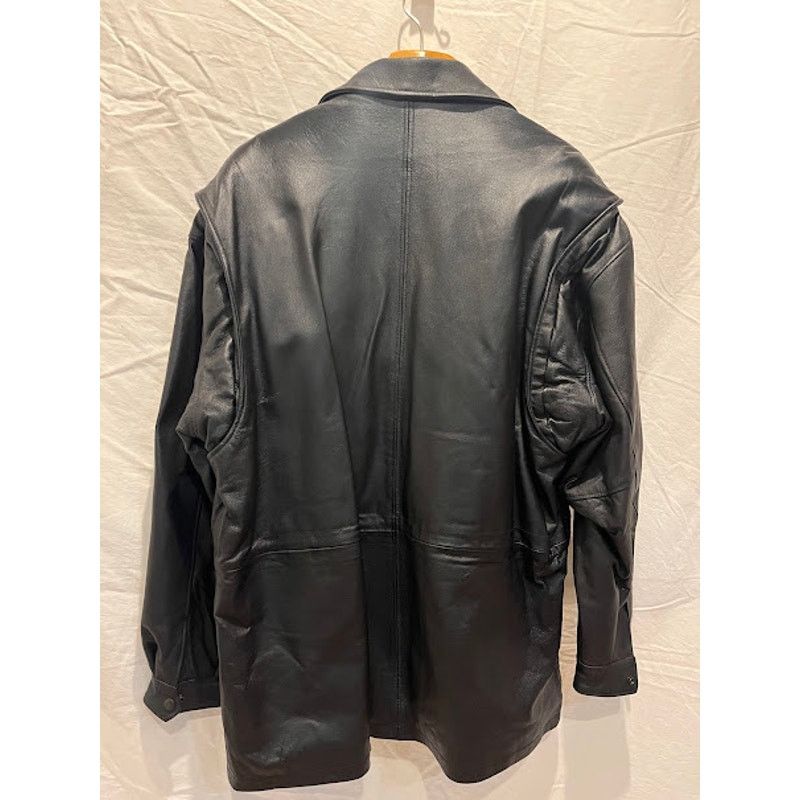 John Ashford × Vintage VTG John Ashford Leather Black Coat Mens Size M 90s Size US M / EU 48-50 / 2 - 2 Thumbnail