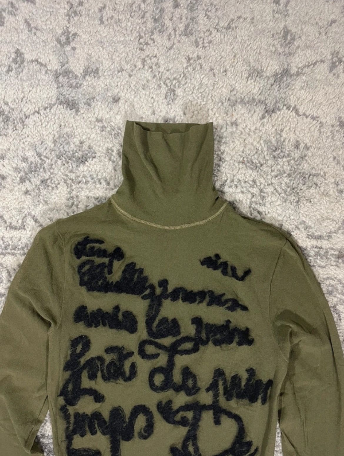 Jean Paul Gaultier Khaki Poem Meshtop by Jean Paul Gaultier Size M / US 6-8 / IT 42-44 - 3 Thumbnail