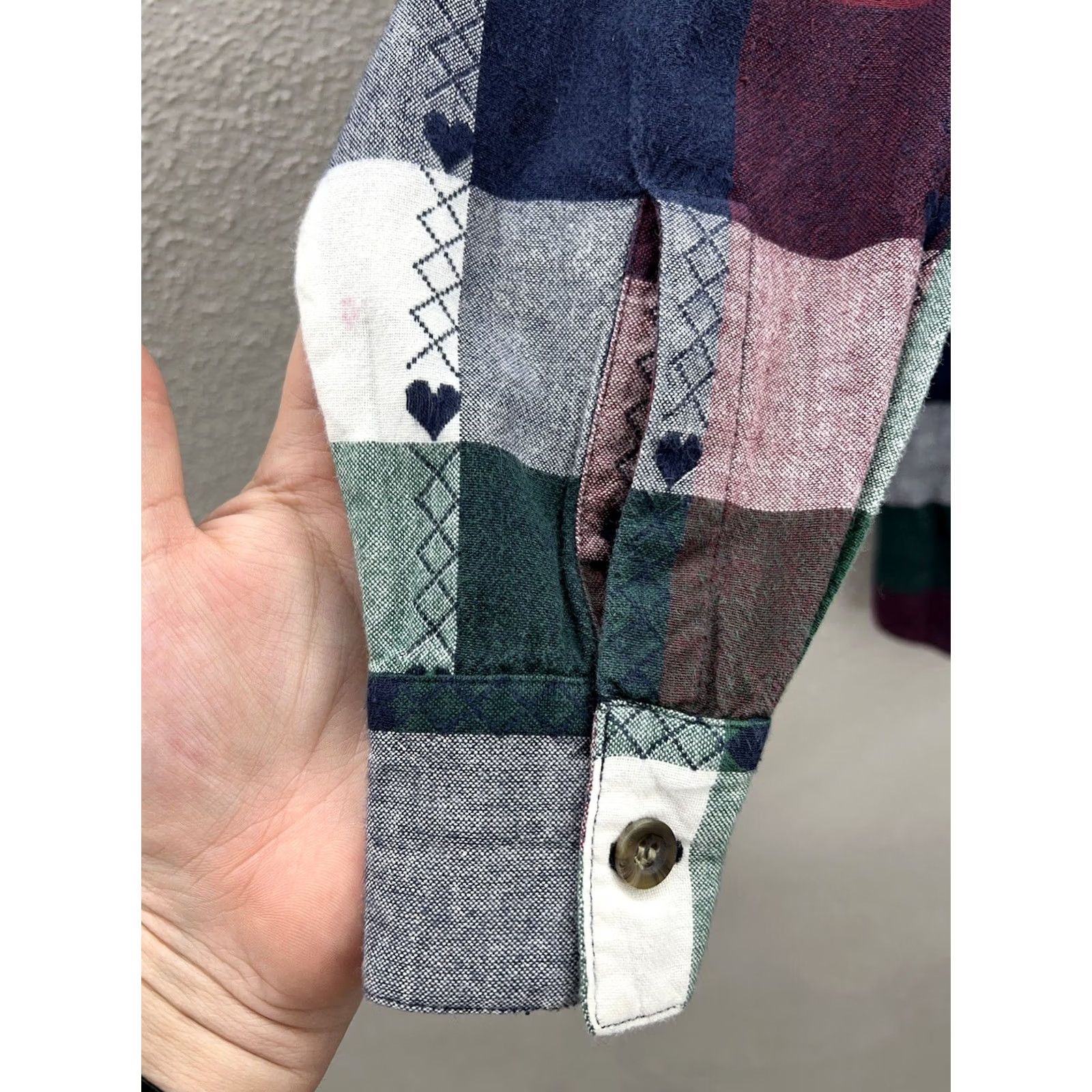Vintage VINTAGE Chrysantheme Plaid Button Up Long Sleeve with Built in Shirt Small Women's Shirt Size S / US 4 / IT 40 - 4 Thumbnail