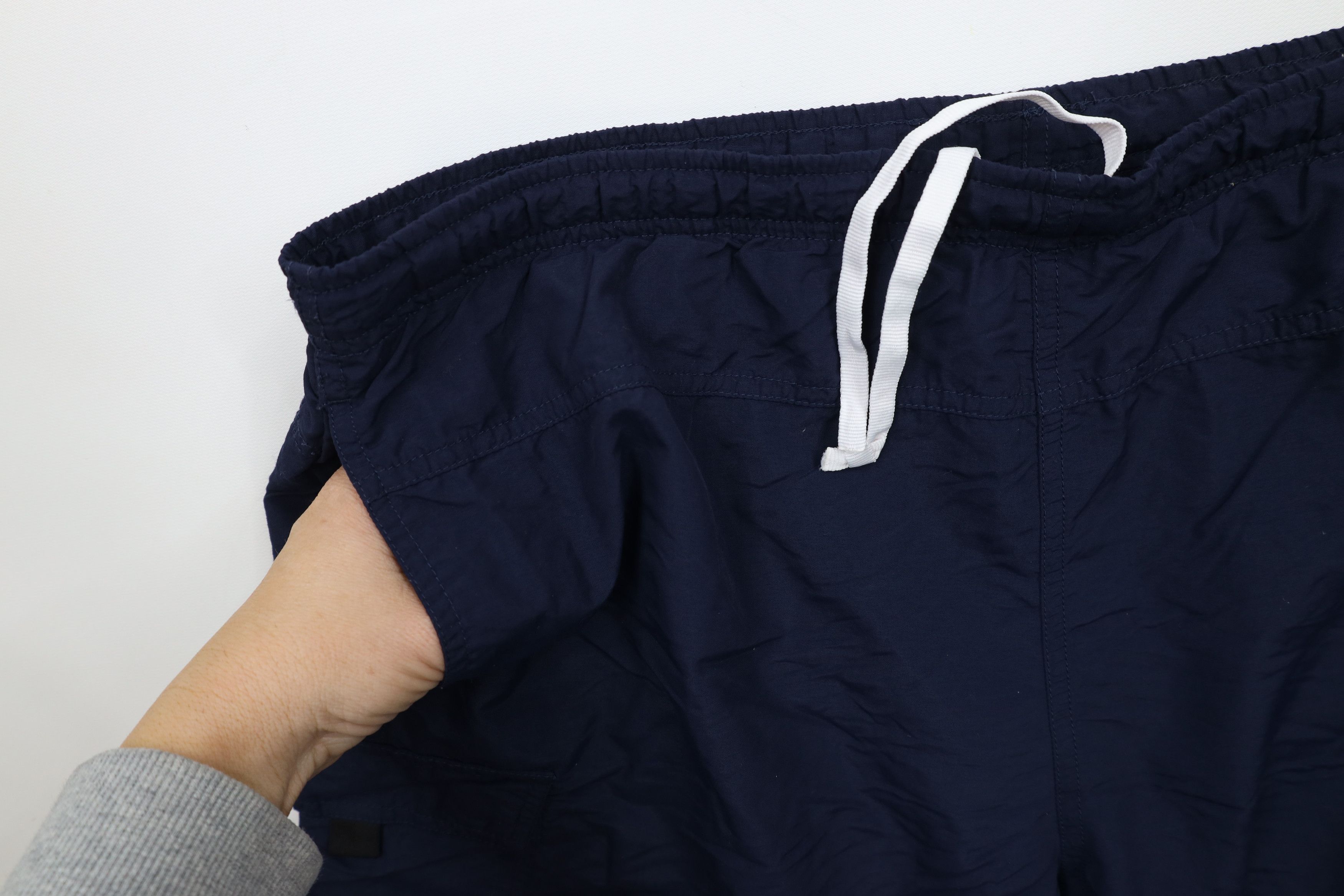 Nike × Vintage Vintage 90s Y2K Nike Mini Swoosh Lined Cargo Shorts Blue Size US 36 / EU 52 - 6 Thumbnail